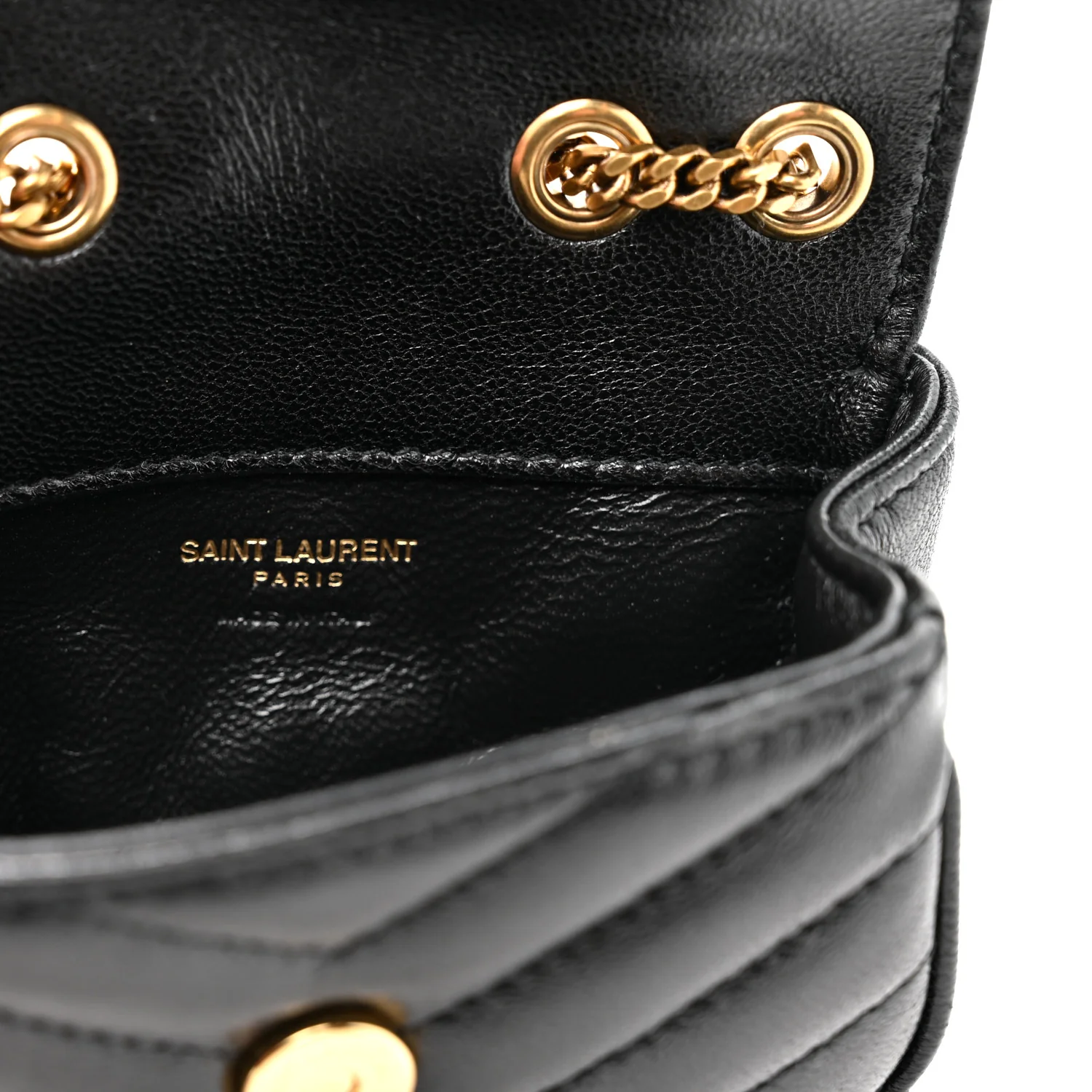 Lambskin Chevron Quilted Micro LouLou Black - Image 6