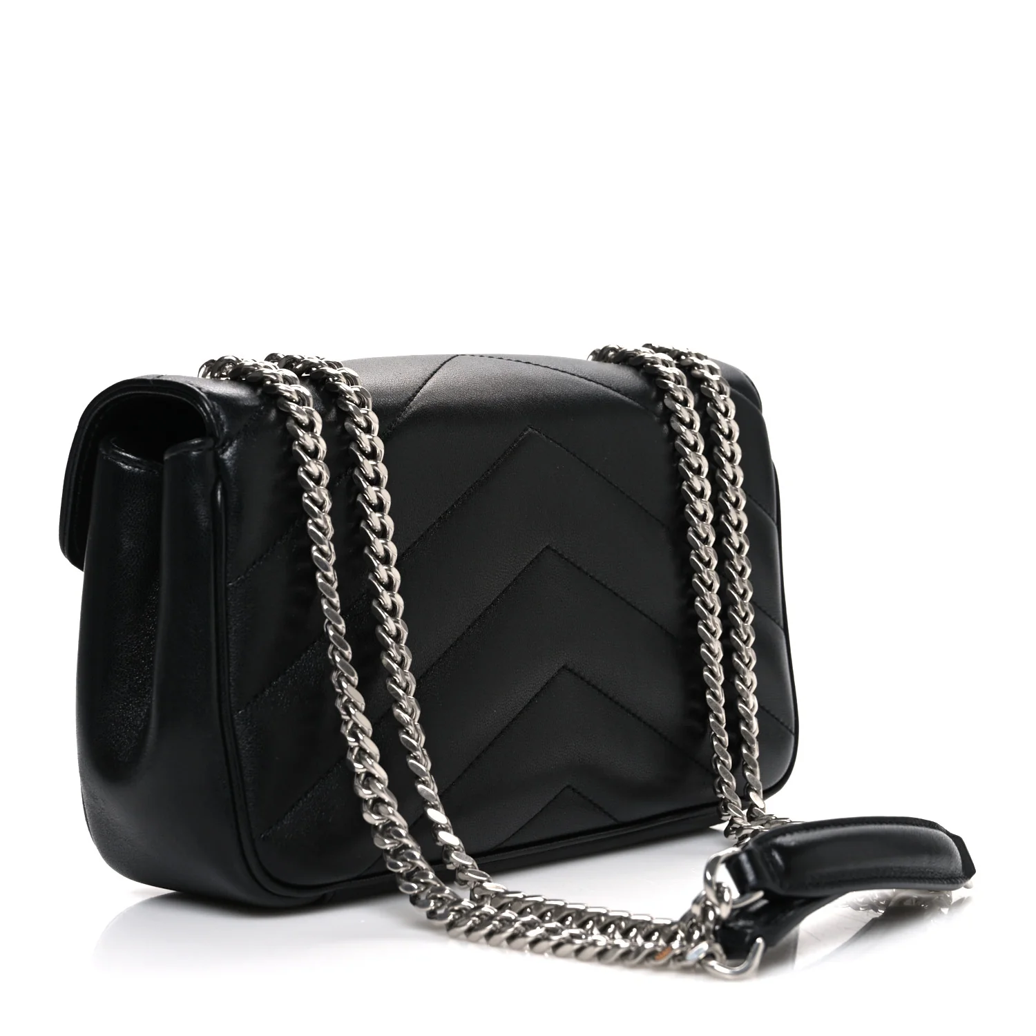 Lambskin Chevron Quilted Small LouLou Black - Image 4