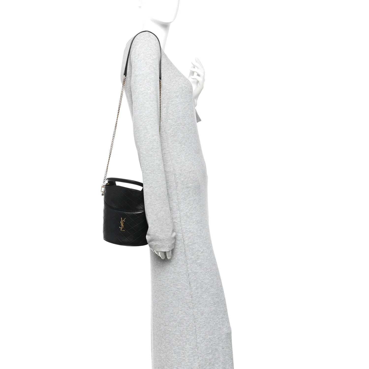 Lambskin Gabby Mini Bucket Bag Black - Image 2