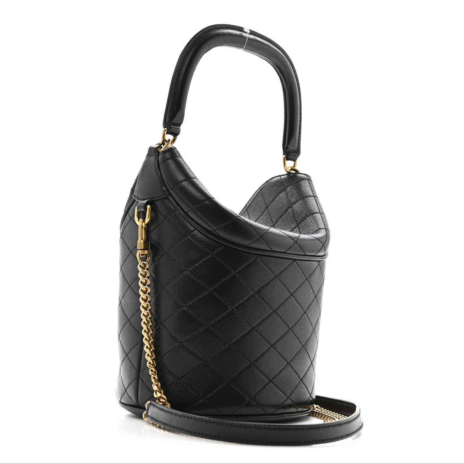 Lambskin Gabby Mini Bucket Bag Black - Image 3
