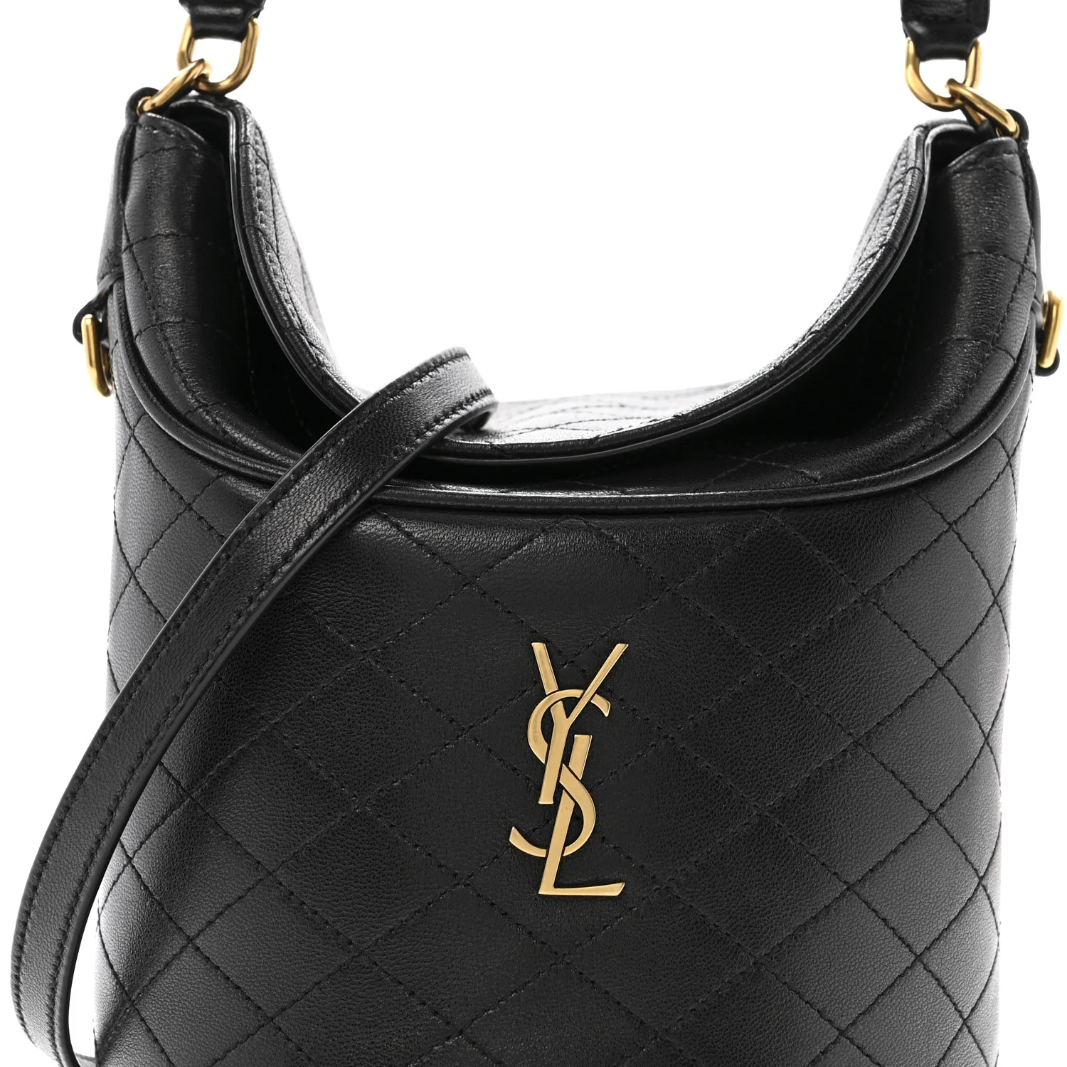 Lambskin Gabby Mini Bucket Bag Black - Image 8