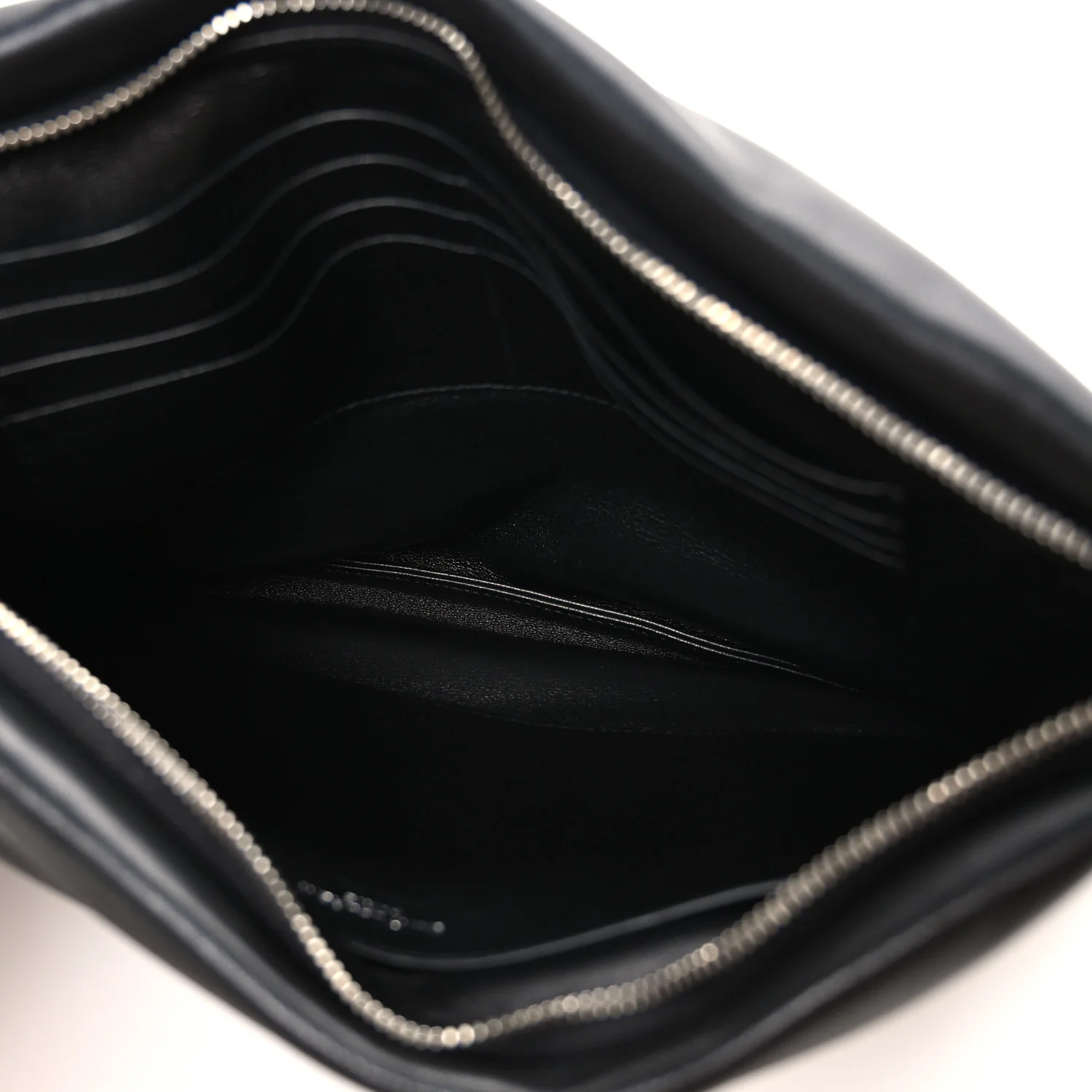 Lambskin Large Puffy Pouch Black - Image 5