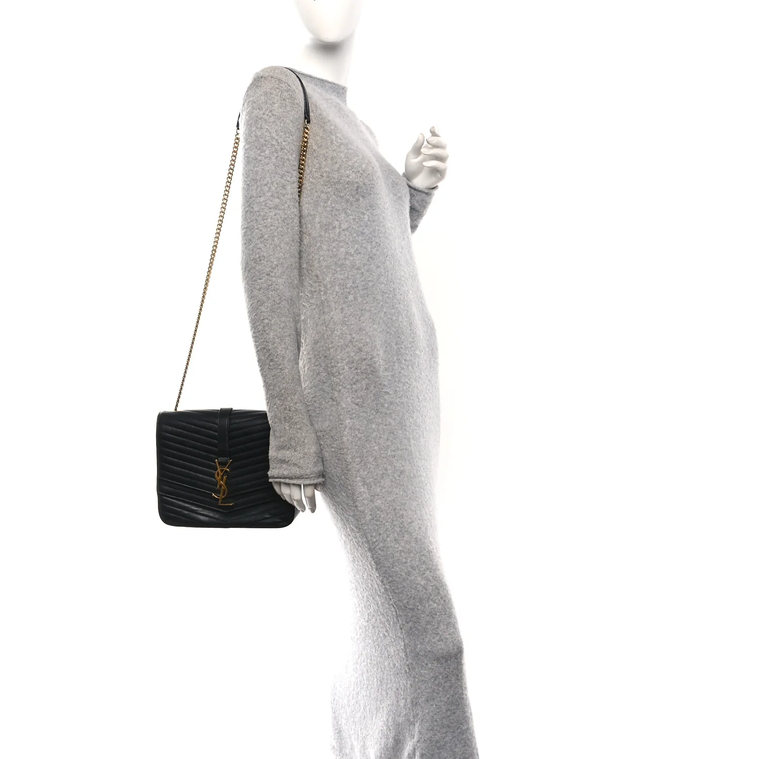 Lambskin Matelasse Chevron Monogram Medium Sulpice Bag Black - Image 2