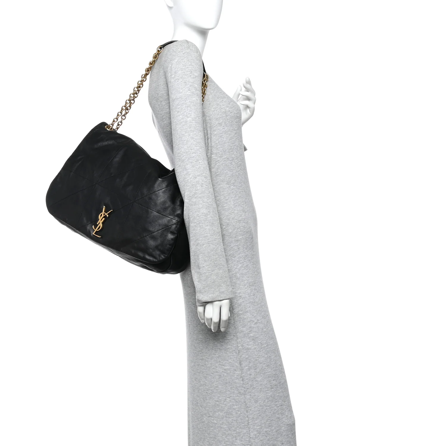 Lambskin Matelasse Monogram Large Jamie 4.3 Black - Image 2