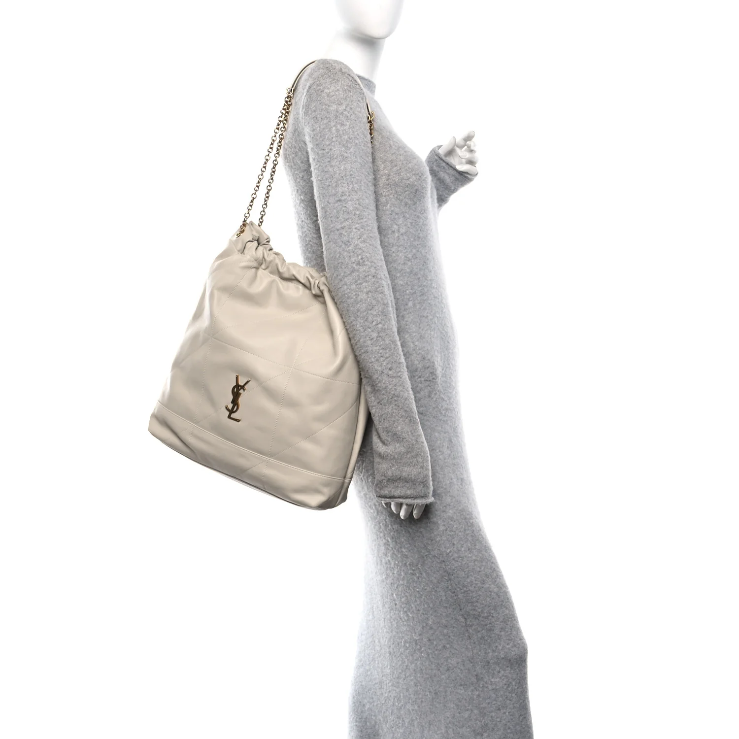 Lambskin Matelasse Monogram Large Jamie 4.3 Pochon Crema Soft - Image 2