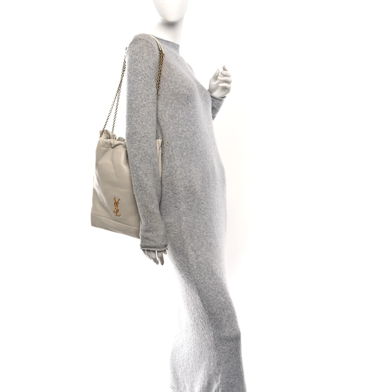 Lambskin Matelasse Monogram Medium Jamie 4.3 Pochon Blanc Vintage - Image 2