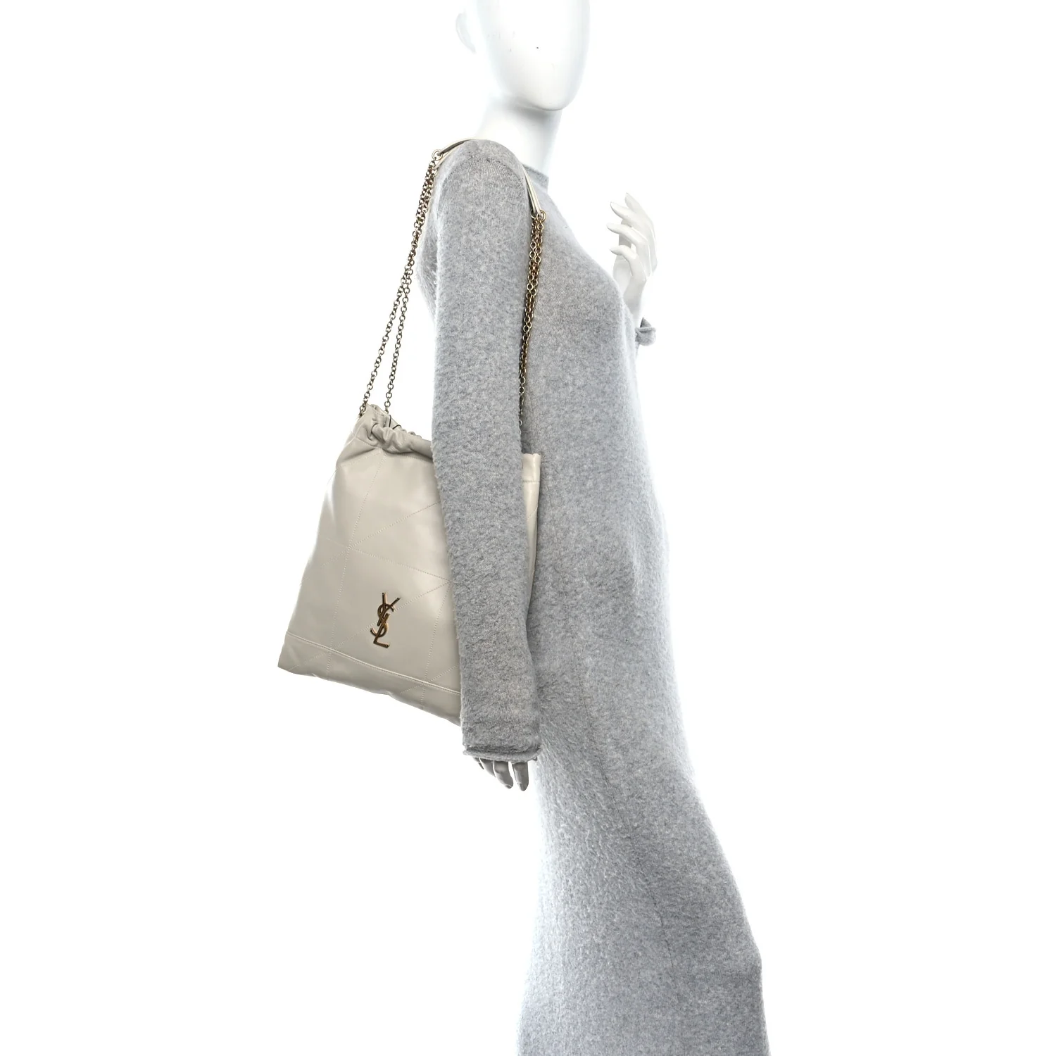 Lambskin Matelasse Monogram Medium Jamie 4.3 Pochon Blanc Vintage - Image 2