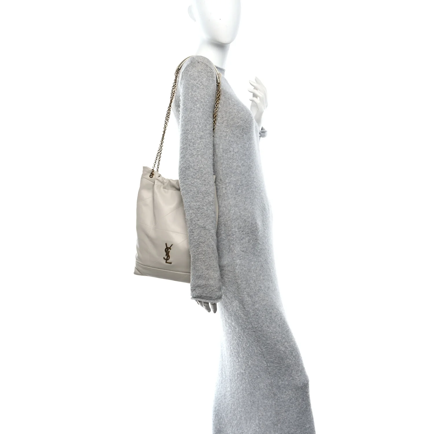 Lambskin Matelasse Monogram Medium Jamie 4.3 Pochon Blanc Vintage - Image 2