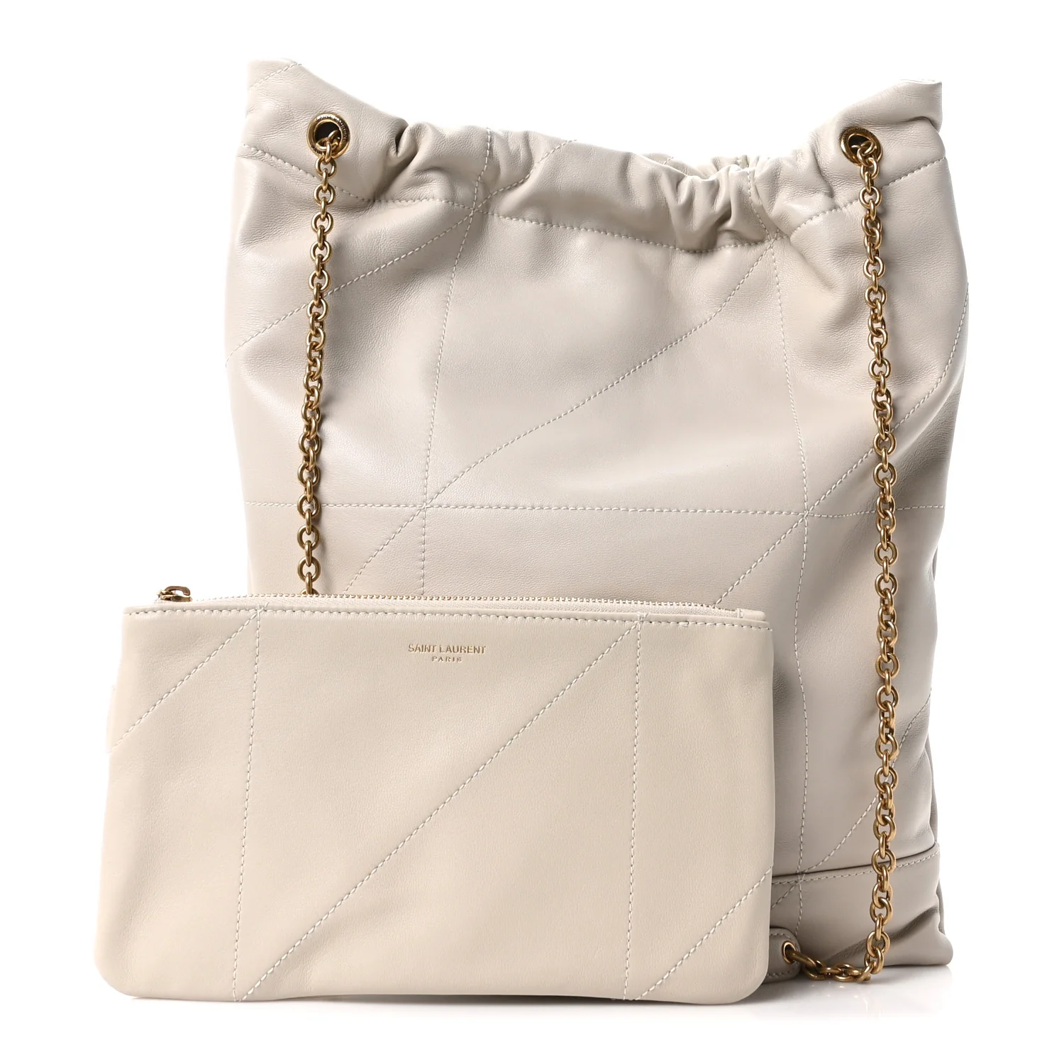 Lambskin Matelasse Monogram Medium Jamie 4.3 Pochon Blanc Vintage - Image 3