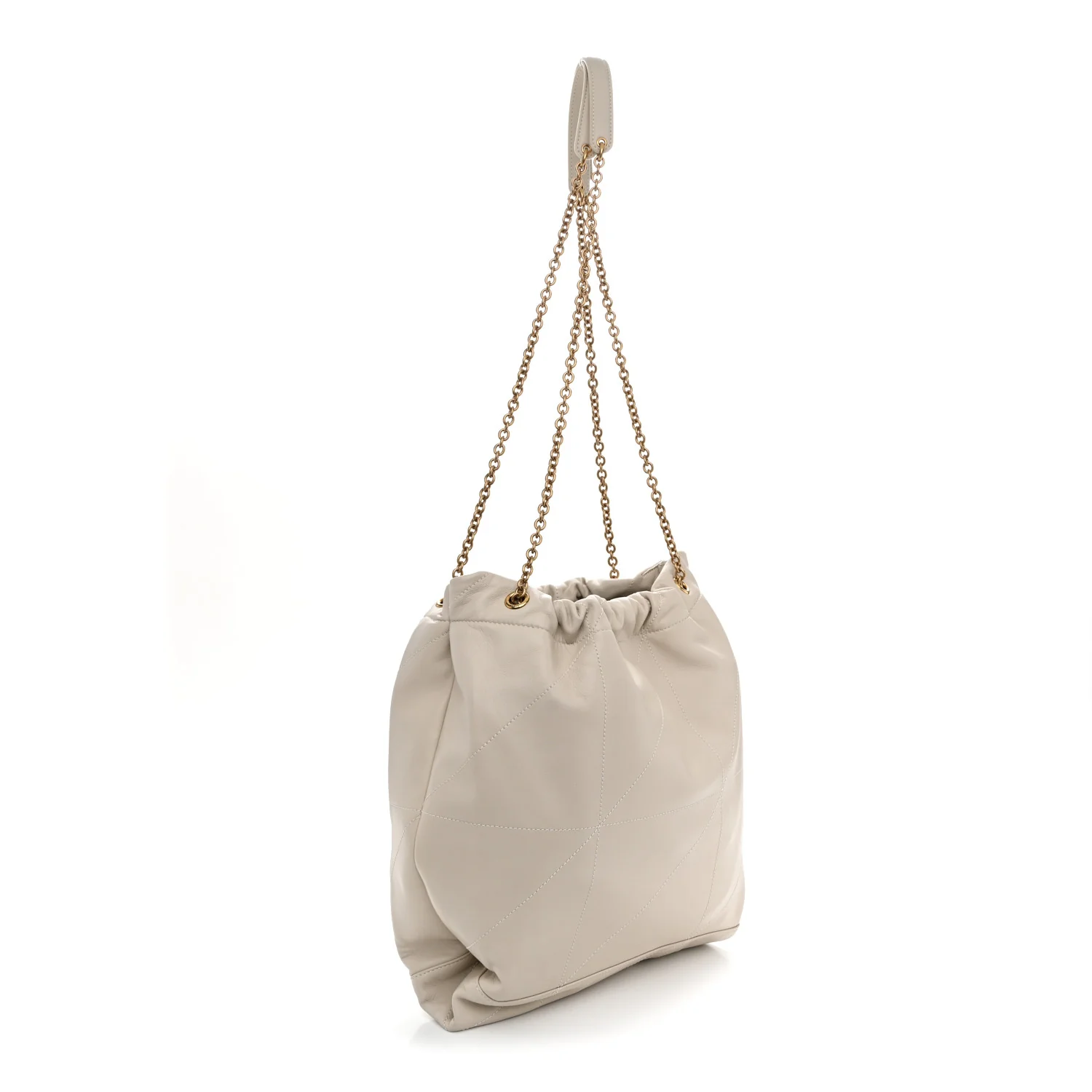 Lambskin Matelasse Monogram Medium Jamie 4.3 Pochon Crema Soft - Image 4