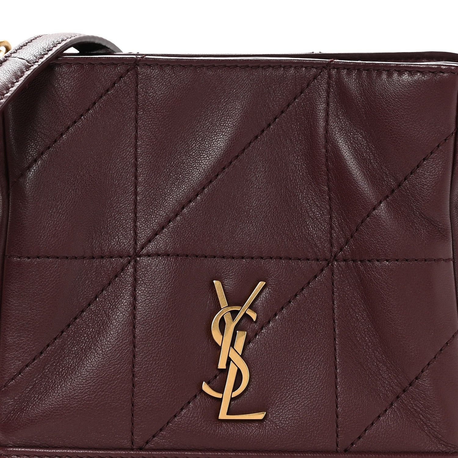 Lambskin Matelasse Monogram Mini Jamie Shoulder Pouch Bag Rouge Cabernet - Image 8