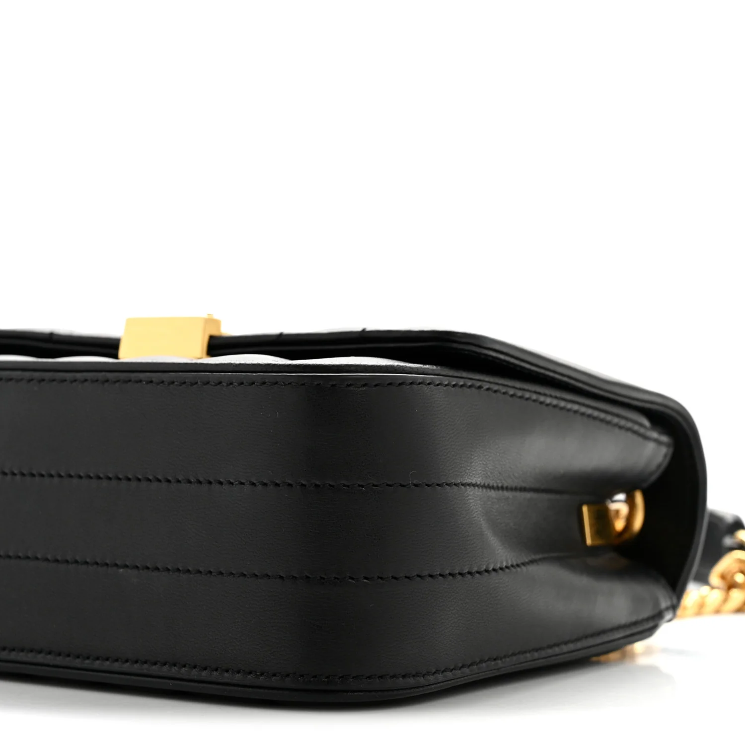 Lambskin Matelasse Monogram Small Vicky Chain Bag Black - Image 10