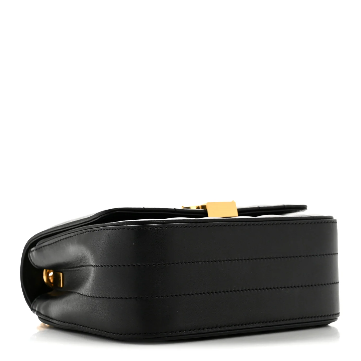 Lambskin Matelasse Monogram Small Vicky Chain Bag Black - Image 4