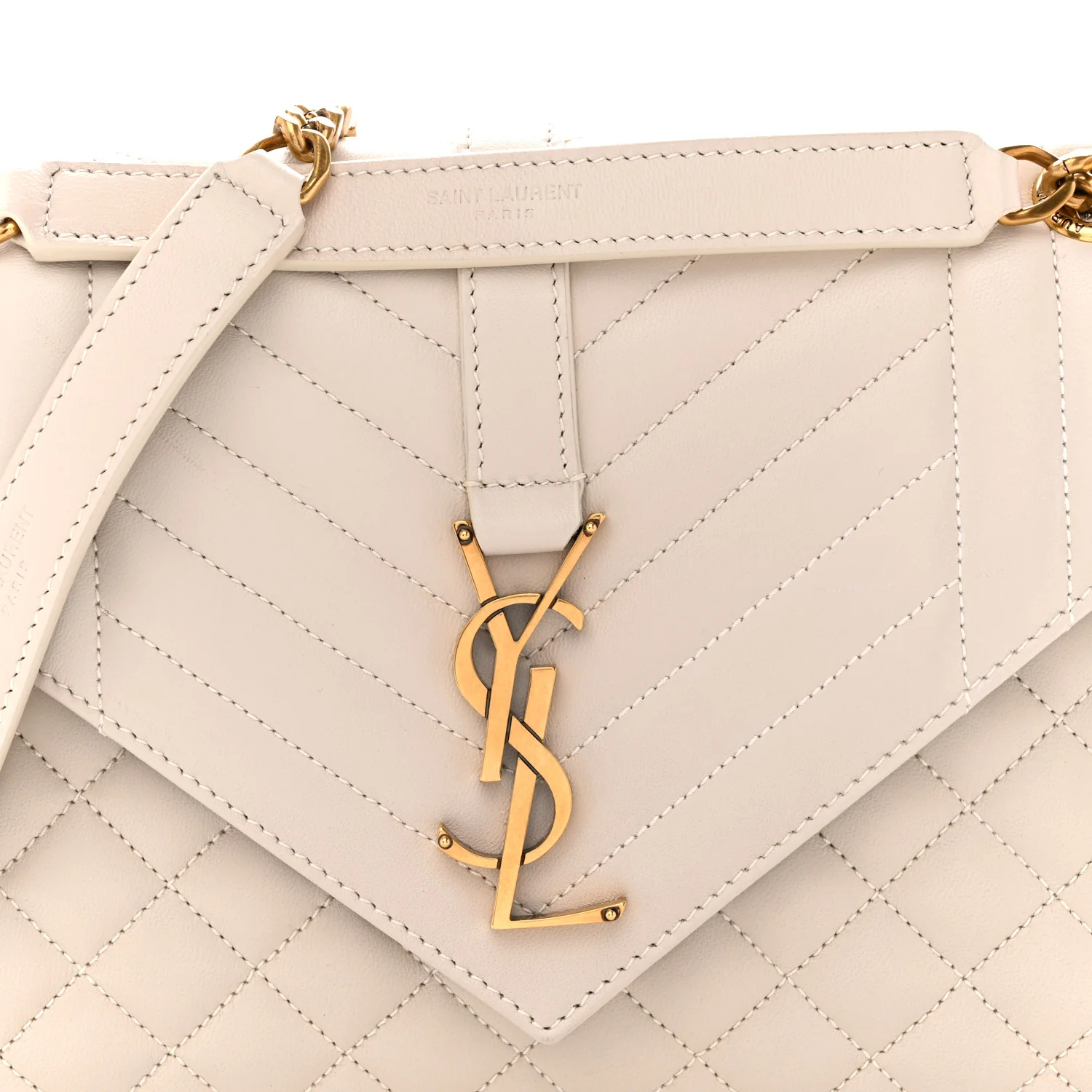 Lambskin Mixed Matelasse Triquilt Medium Monogram Satchel Crema Soft - Image 8