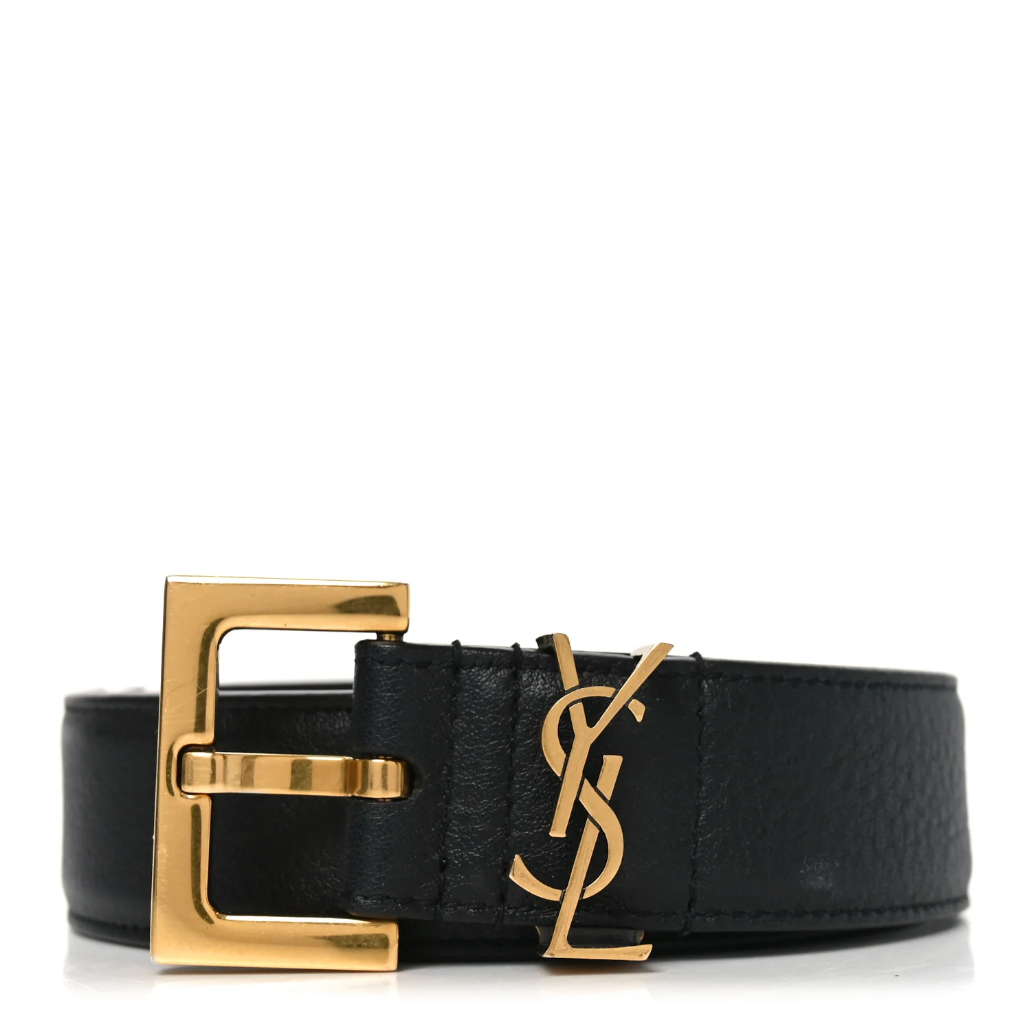 Lambskin Monogram Cassandre Square Buckle Belt 85 34 Black