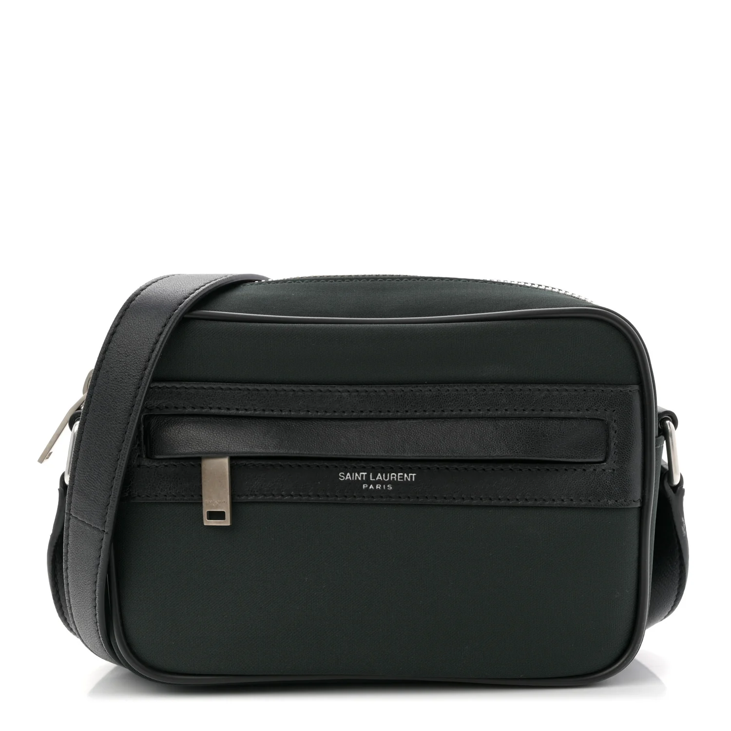 Lambskin Nylon Small Camp Camera Bag Dark Green