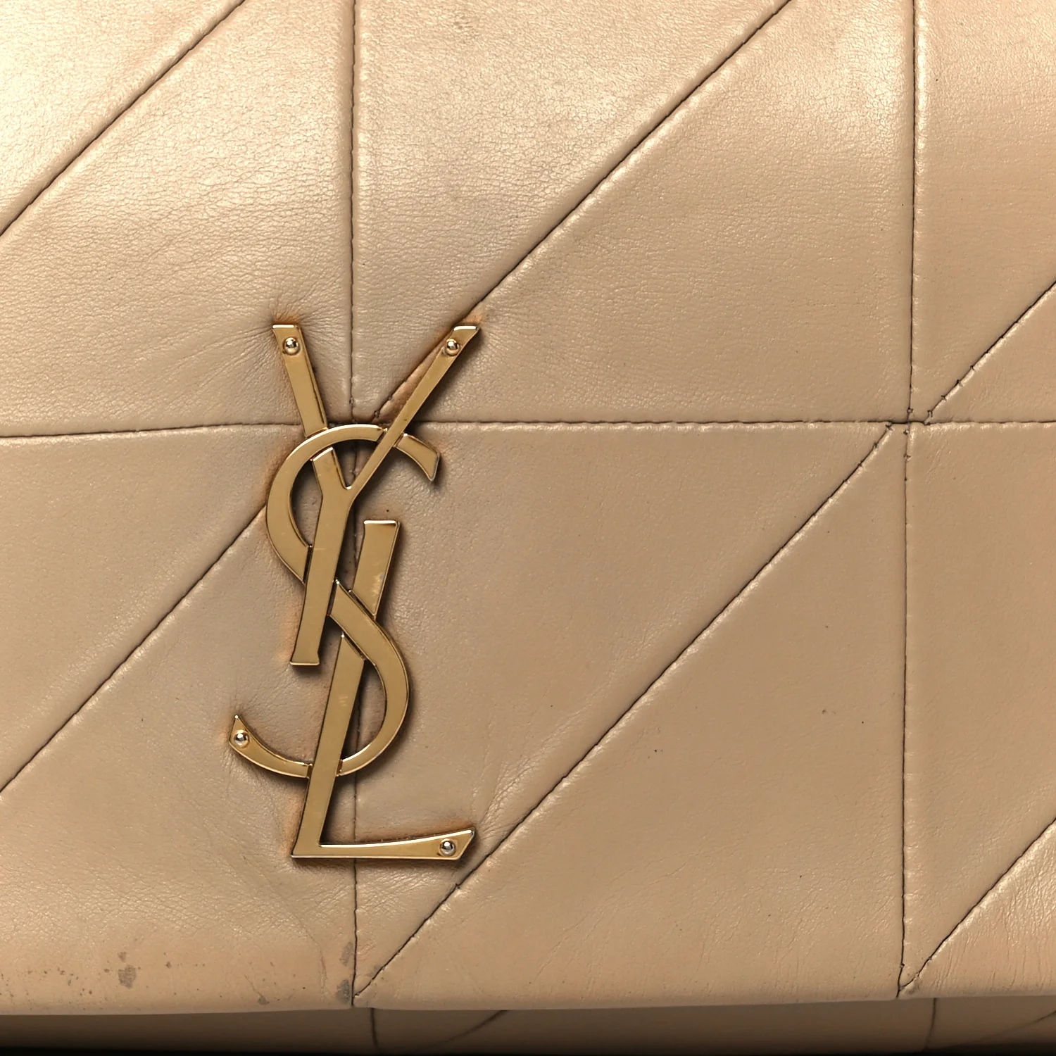 Lambskin Patchwork Monogram Medium Jamie Beige - Image 9