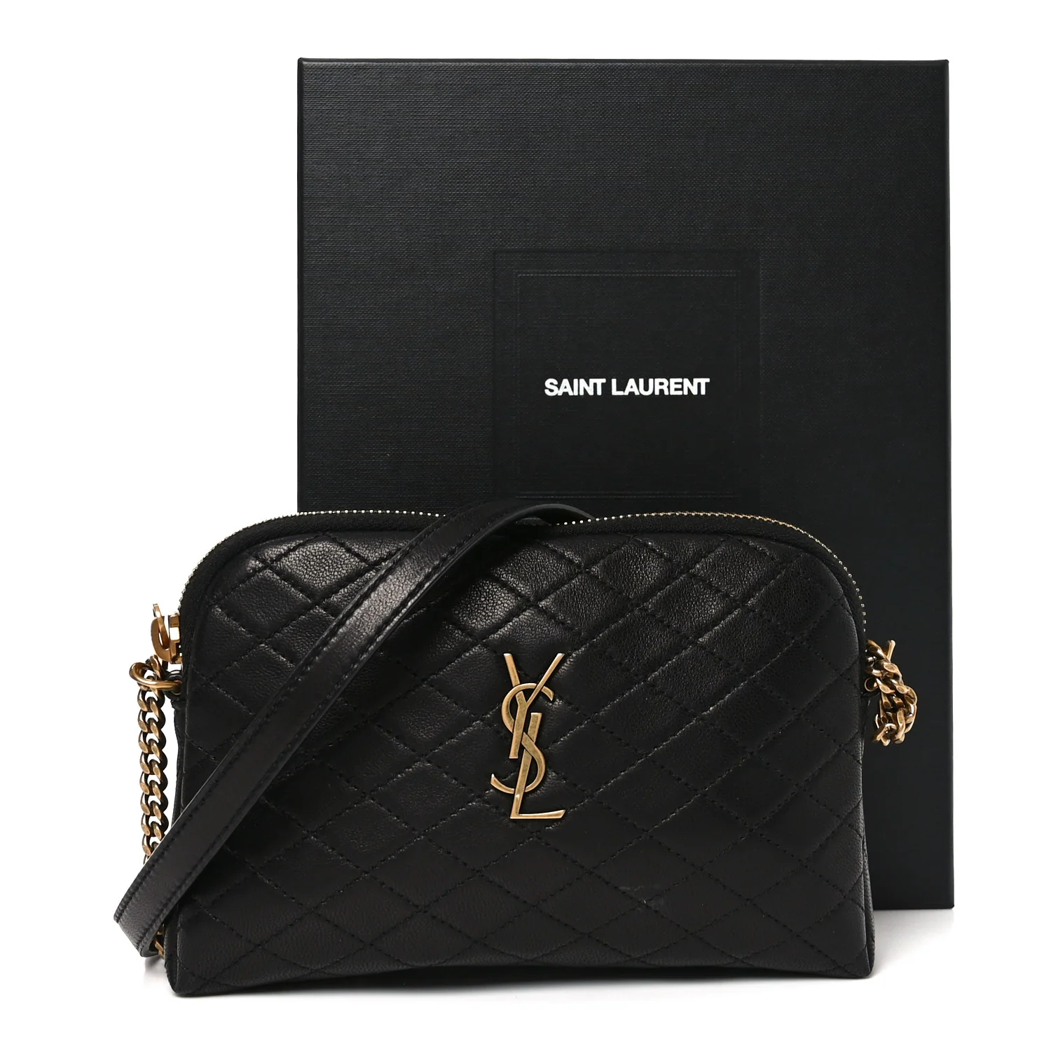 Lambskin Quilted Gaby Zipped Pouch Black - Image 10