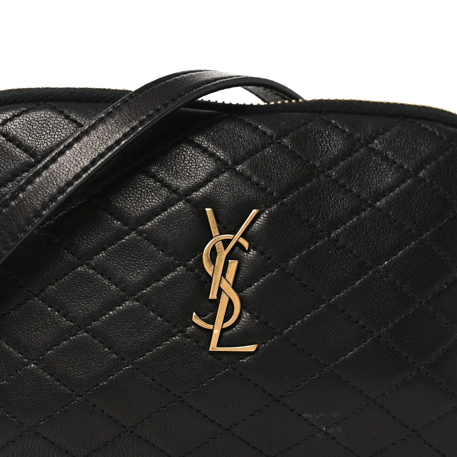 Lambskin Quilted Gaby Zipped Pouch Black - Image 7