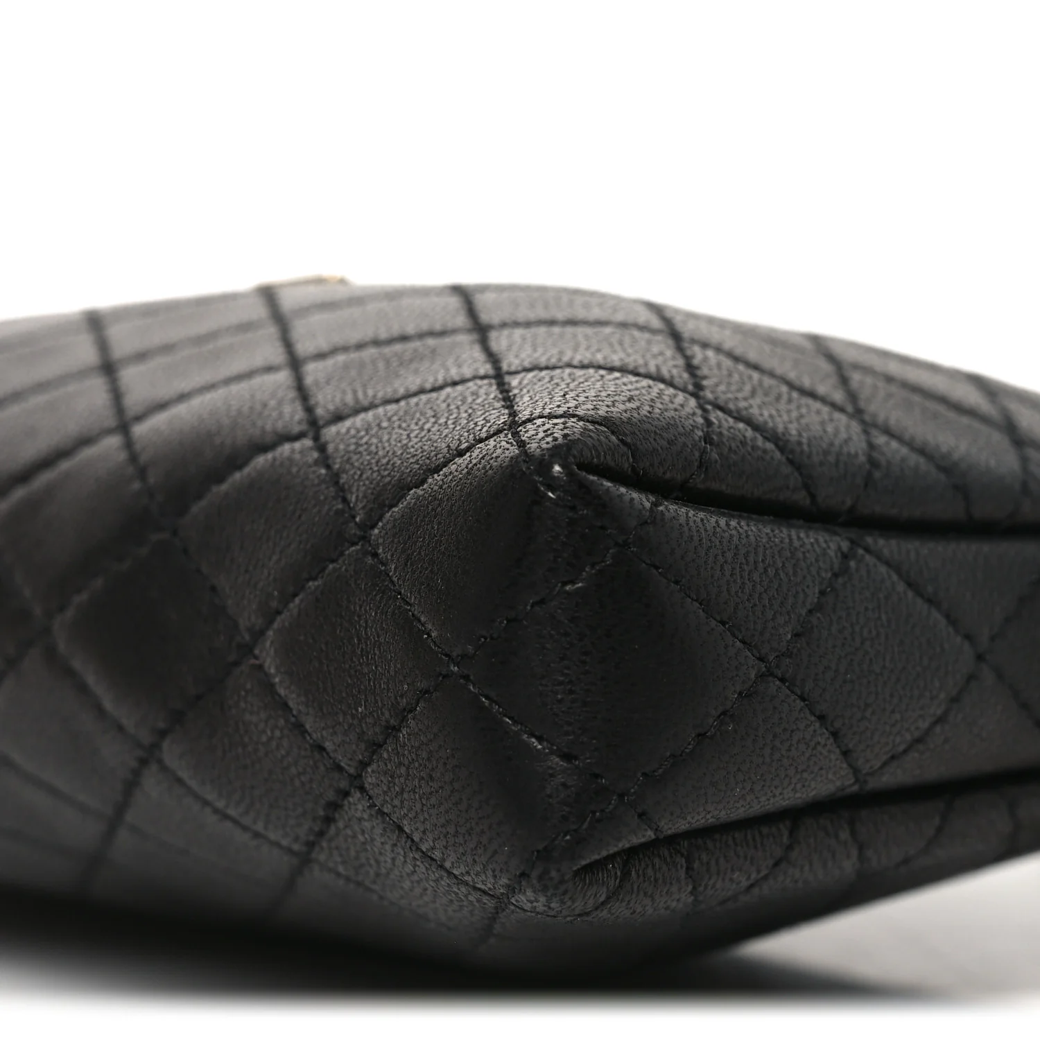 Lambskin Quilted Gaby Zipped Pouch Black - Image 9