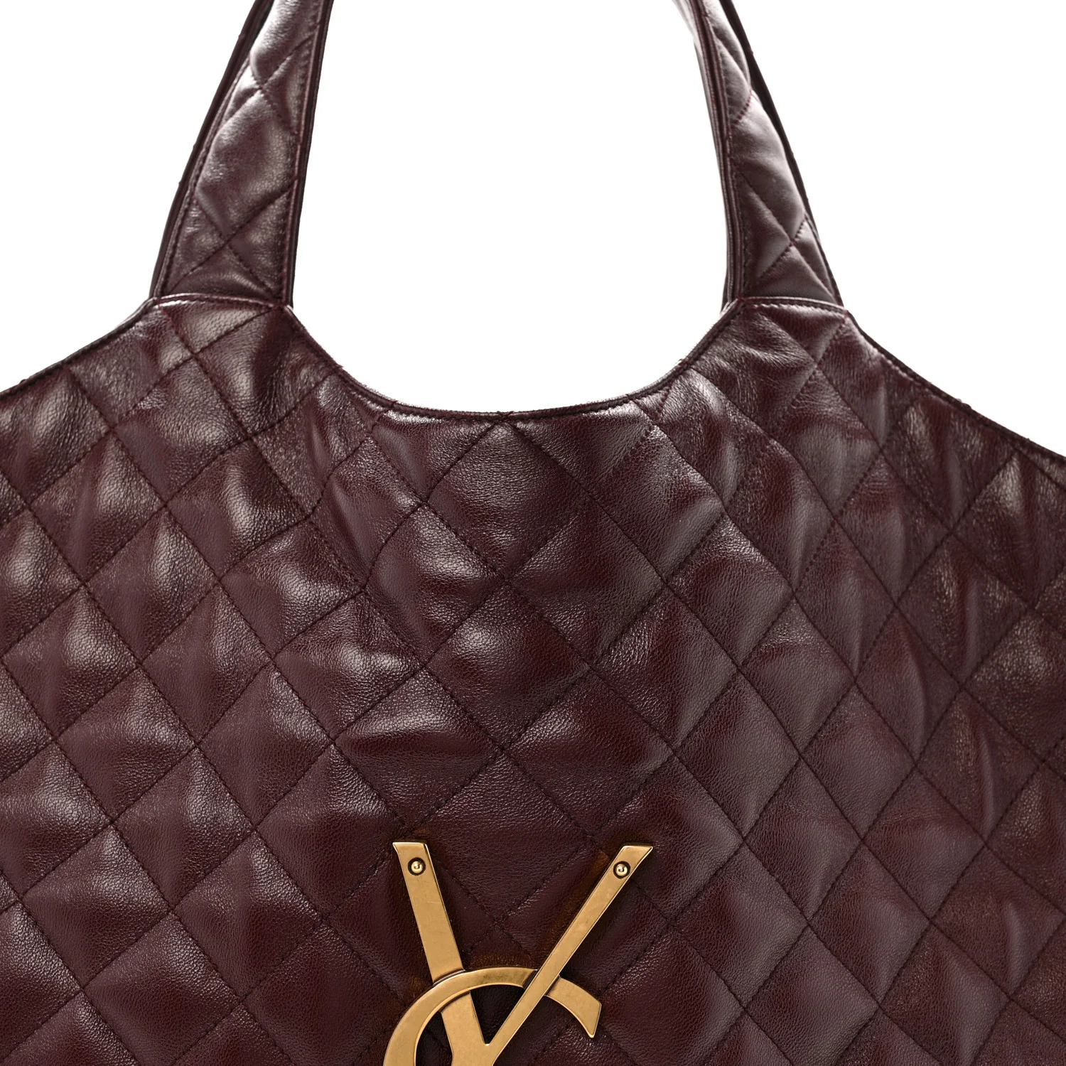 Lambskin Quilted Maxi Icare Shopping Tote Hot Wine - Image 9