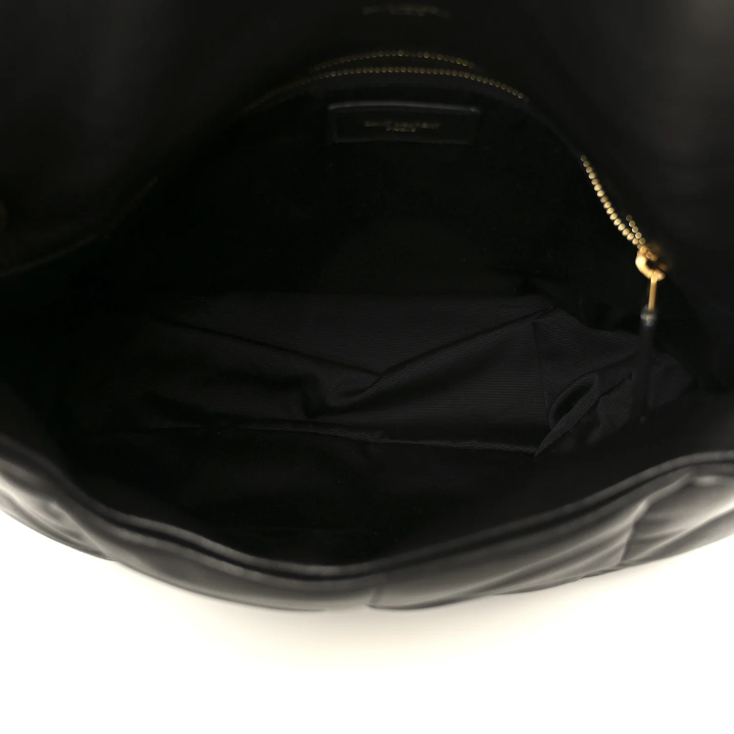 Lambskin Quilted Medium Loulou Puffer Monogram Chain Satchel Black - Image 5