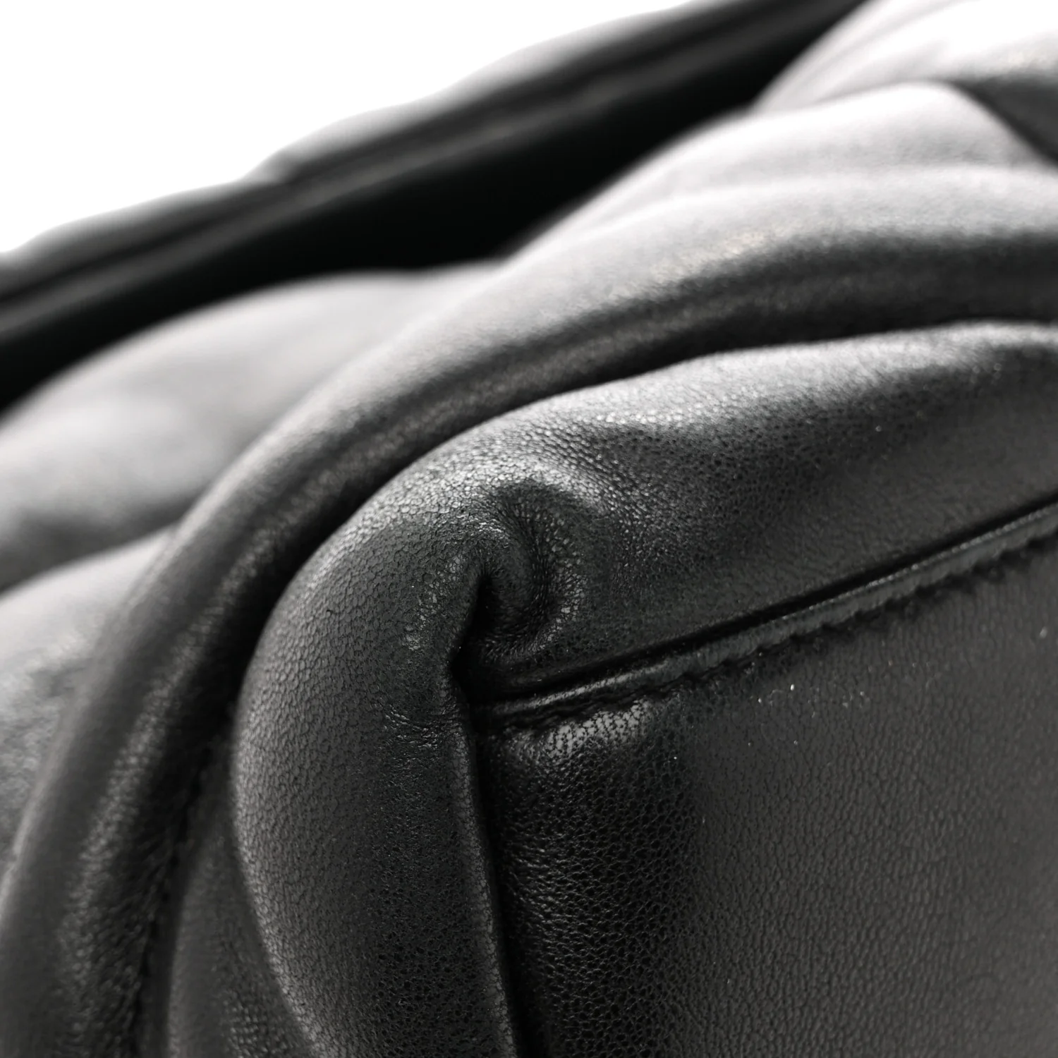 Lambskin Quilted Medium Loulou Puffer Monogram Chain Satchel Black - Image 13