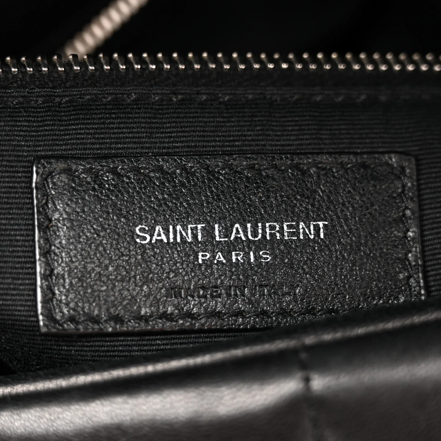 Lambskin Quilted Medium Loulou Puffer Monogram Chain Satchel Black - Image 6
