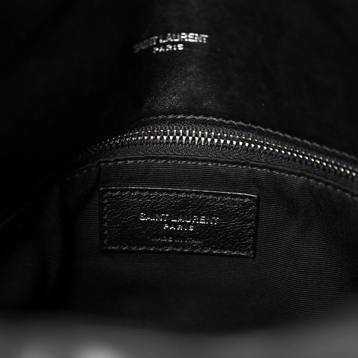 Lambskin Quilted Medium Loulou Puffer Monogram Chain Satchel Black - Image 6