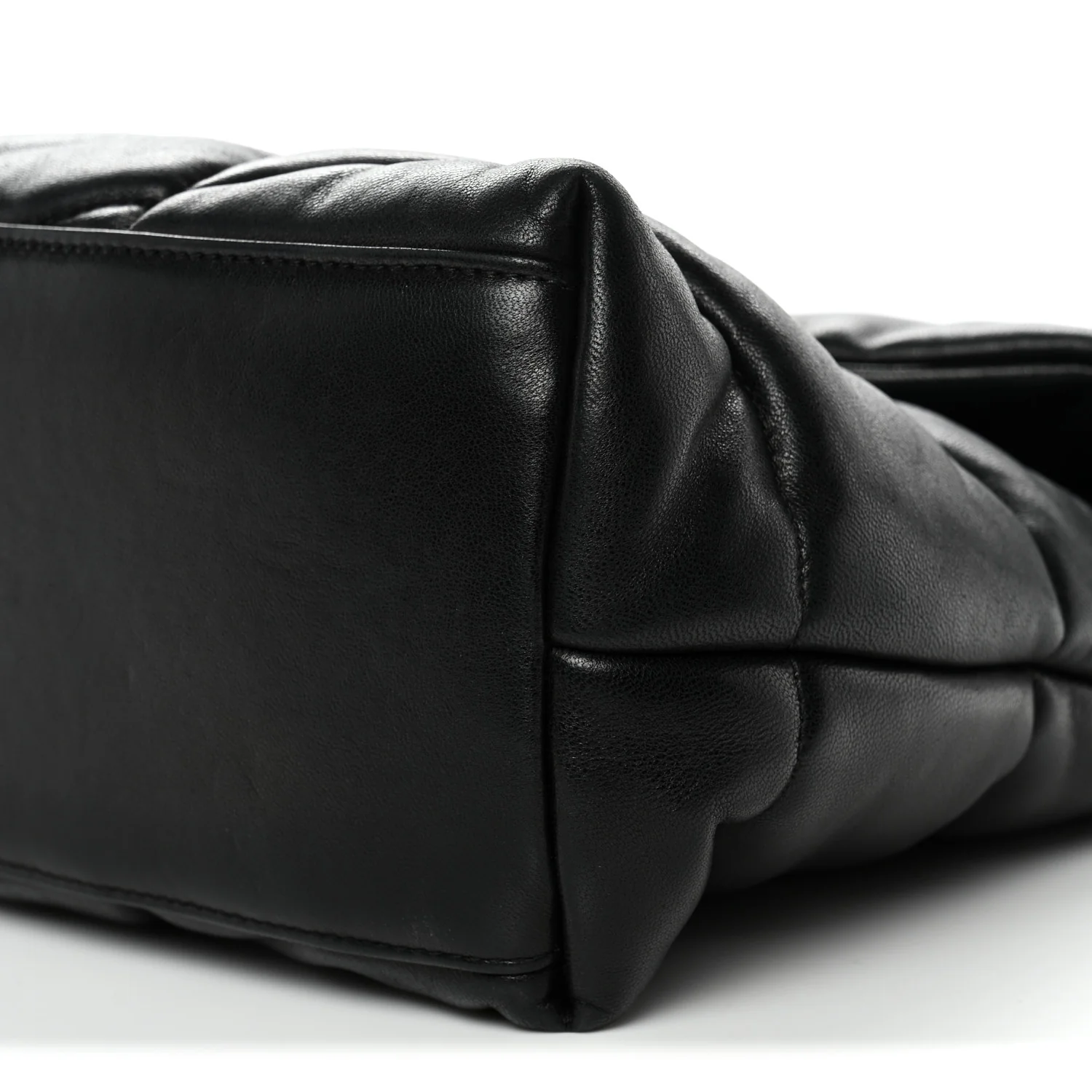 Lambskin Quilted Medium Loulou Puffer Monogram Chain Satchel Black - Image 10