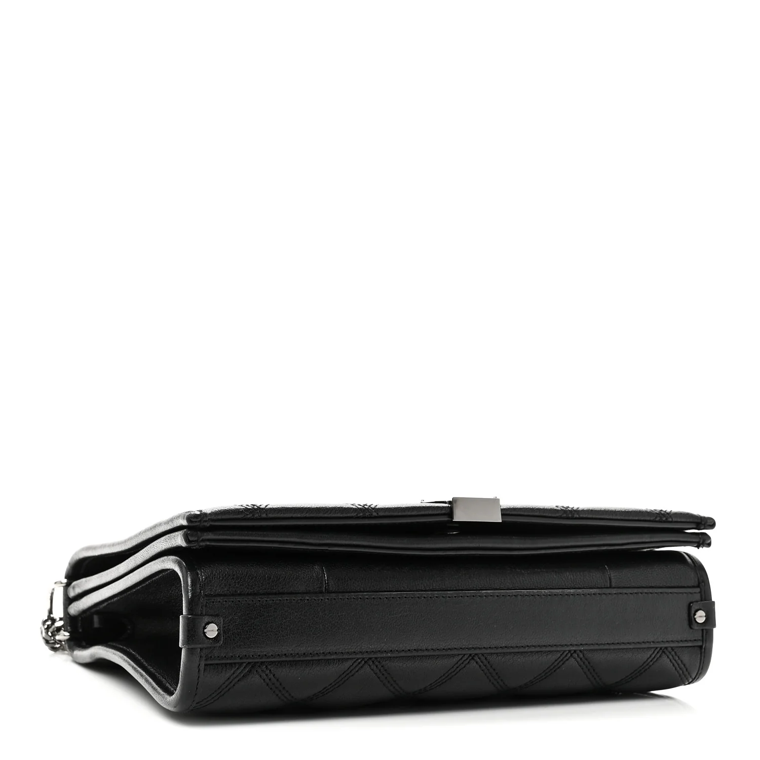 Lambskin Quilted Mini Becky Chain Bag Black - Image 4