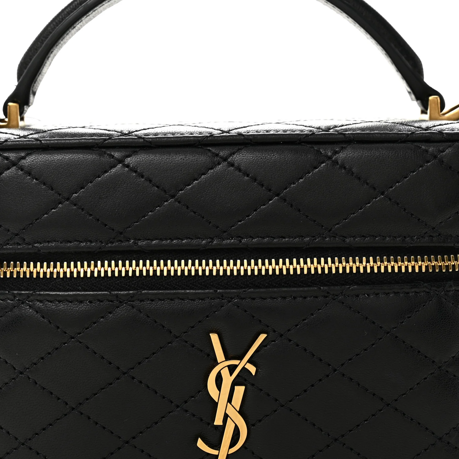 Lambskin Quilted Mini Gaby Vanity Case Black - Image 8