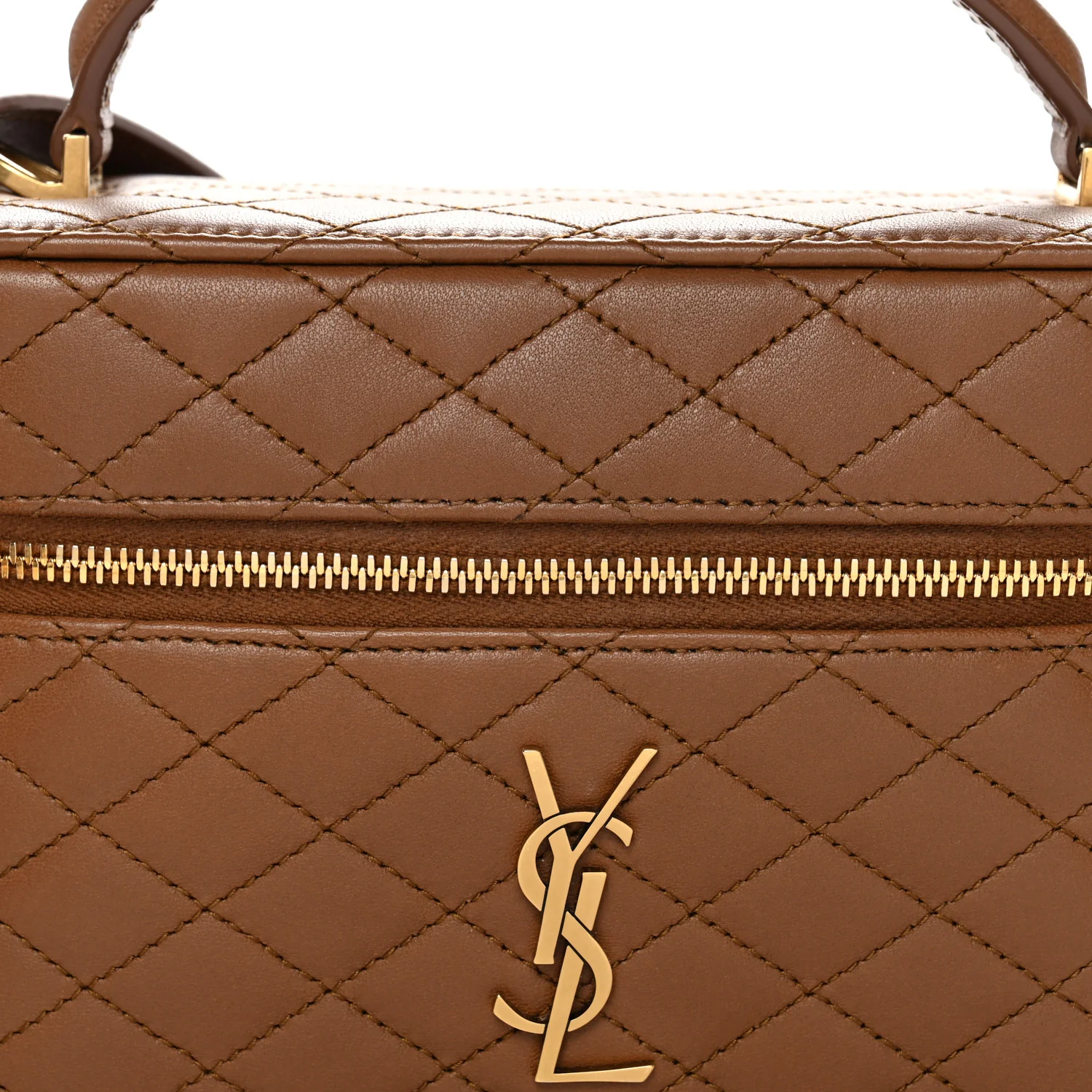 Lambskin Quilted Mini Gaby Vanity Case Fox - Image 8