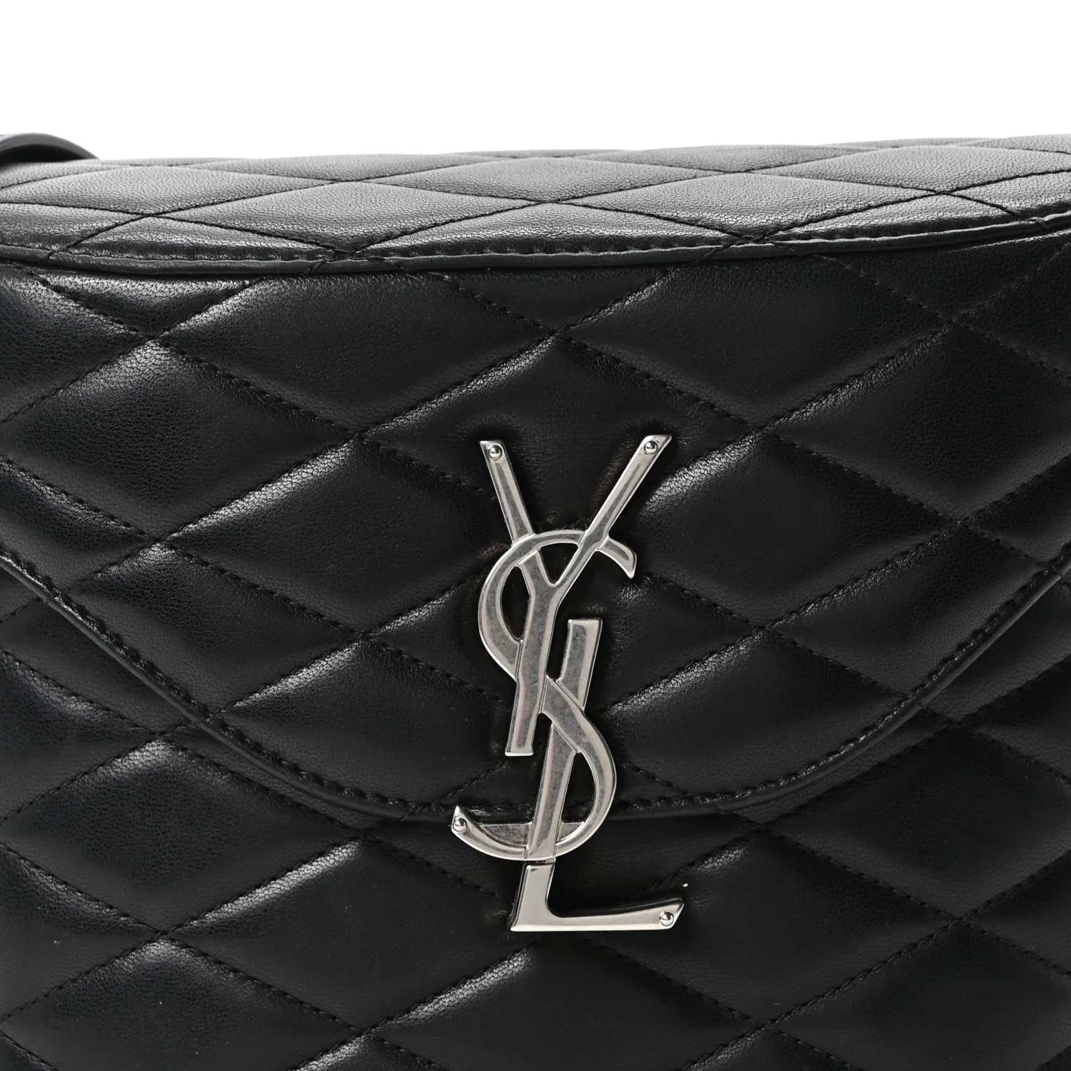 Lambskin Quilted Monogram June Box Bag Black - Image 9