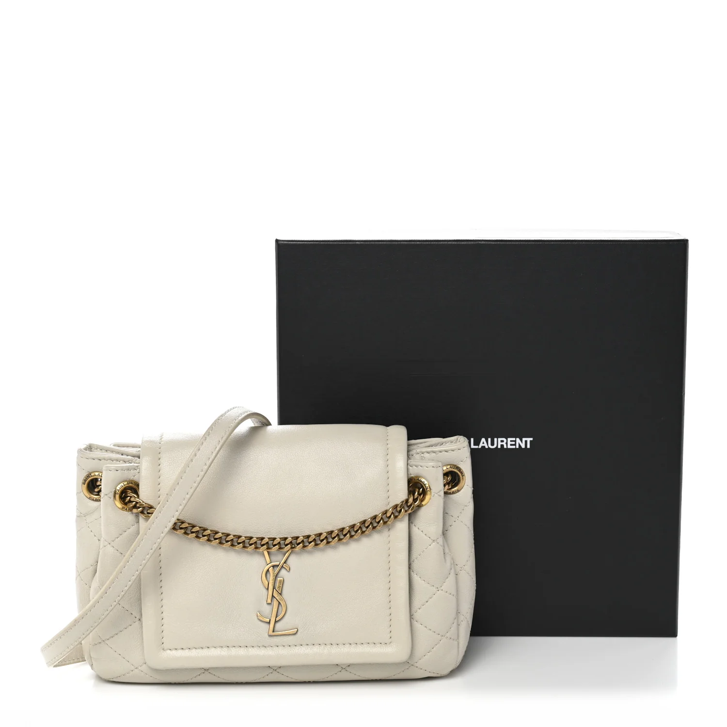 Lambskin Quilted Monogram Mini Nolita Crema Soft - Image 11