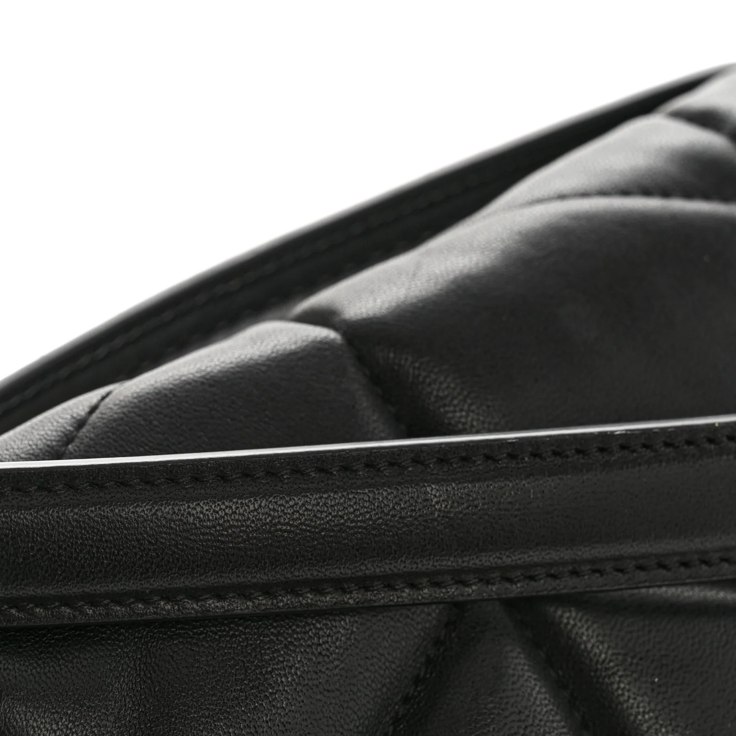 Lambskin Quilted Monogram Monochrome Small Loulou Puffer Chain Satchel Black - Image 14