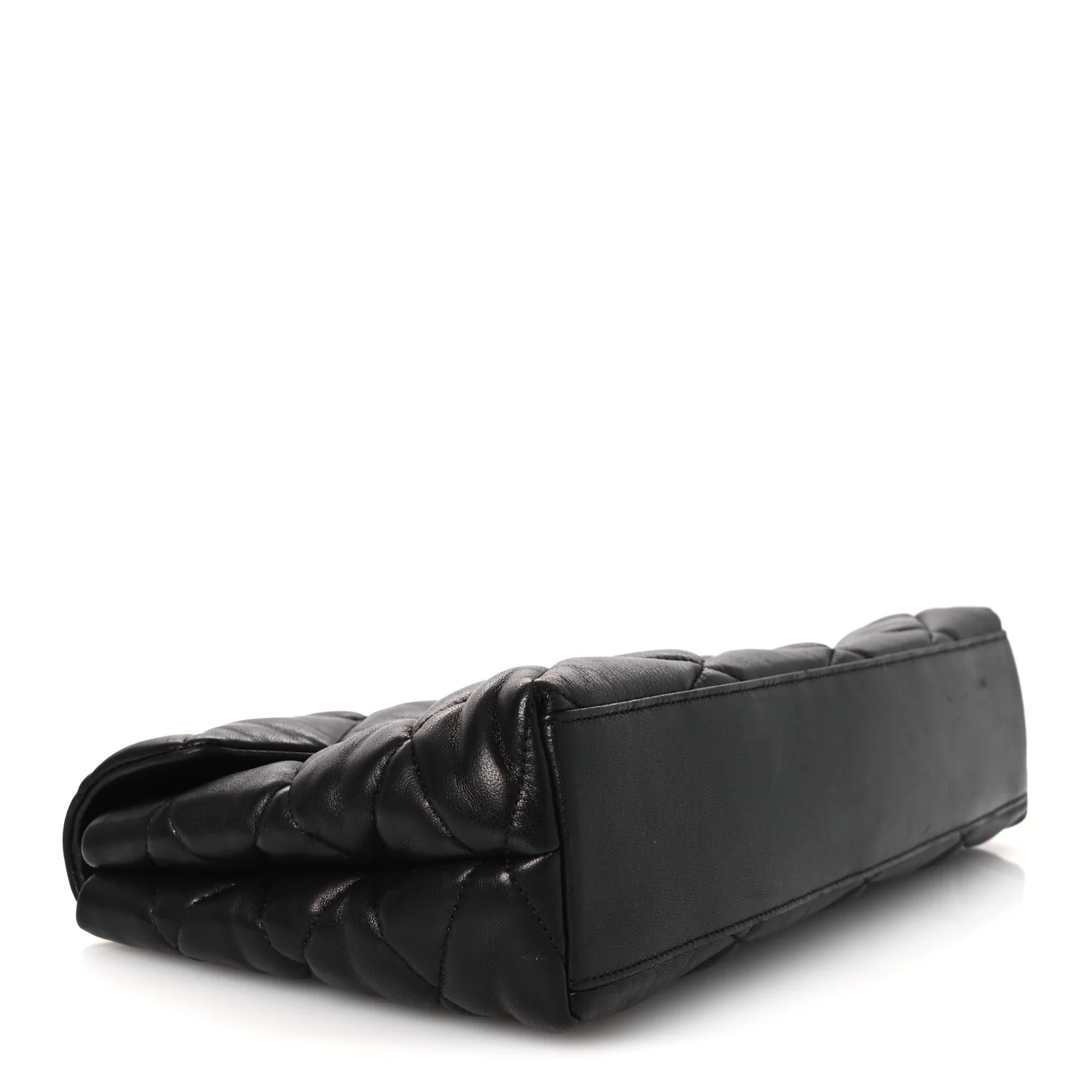 Lambskin Quilted Sade Puffer Envelope Clutch Black - Image 4