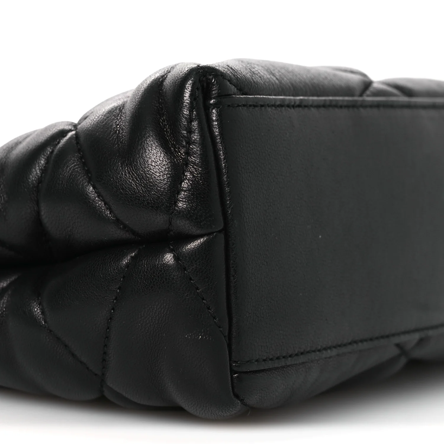 Lambskin Quilted Sade Puffer Envelope Clutch Black - Image 9