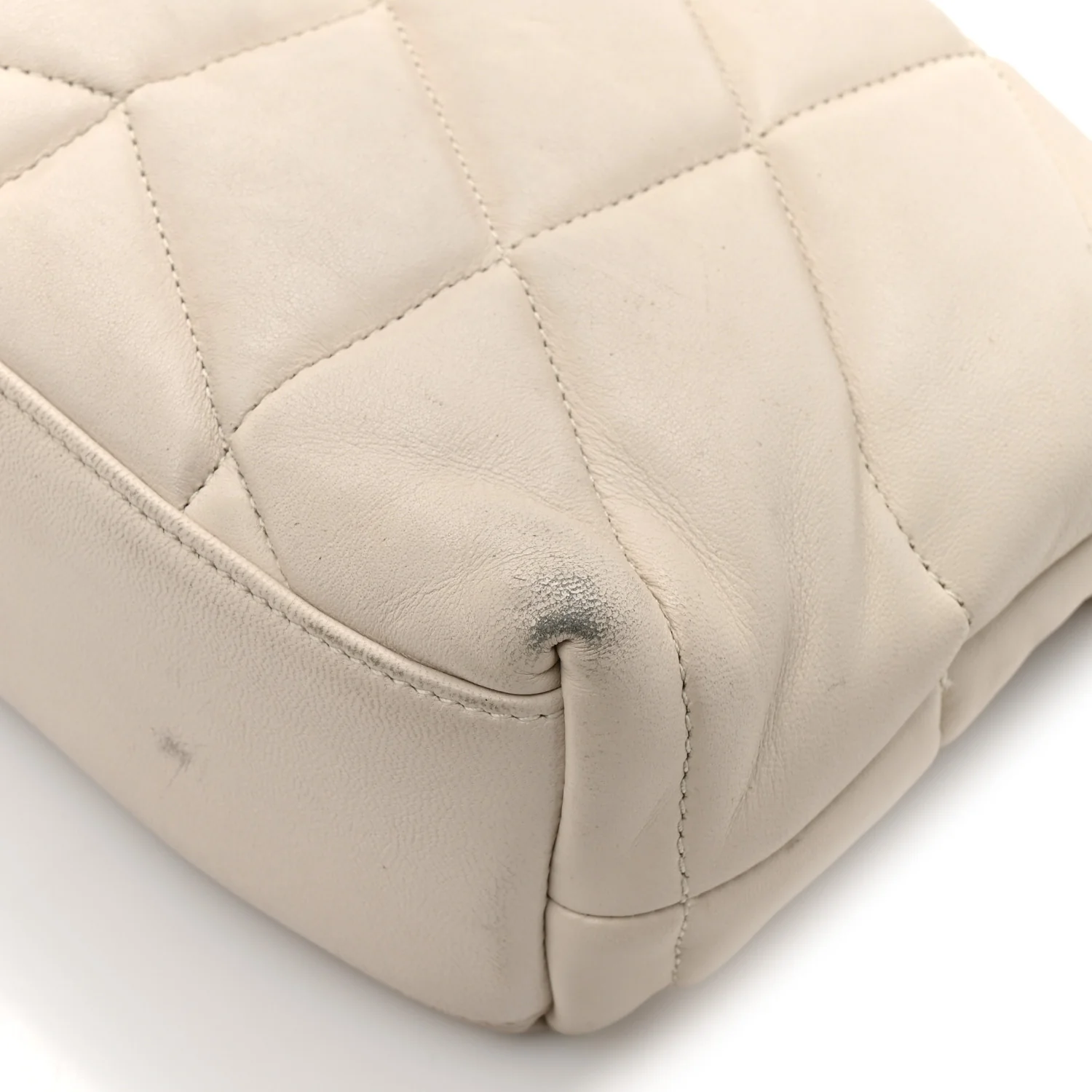 Lambskin Quilted Toy Loulou Puffer Monogram Chain Satchel Crema Soft - Image 11