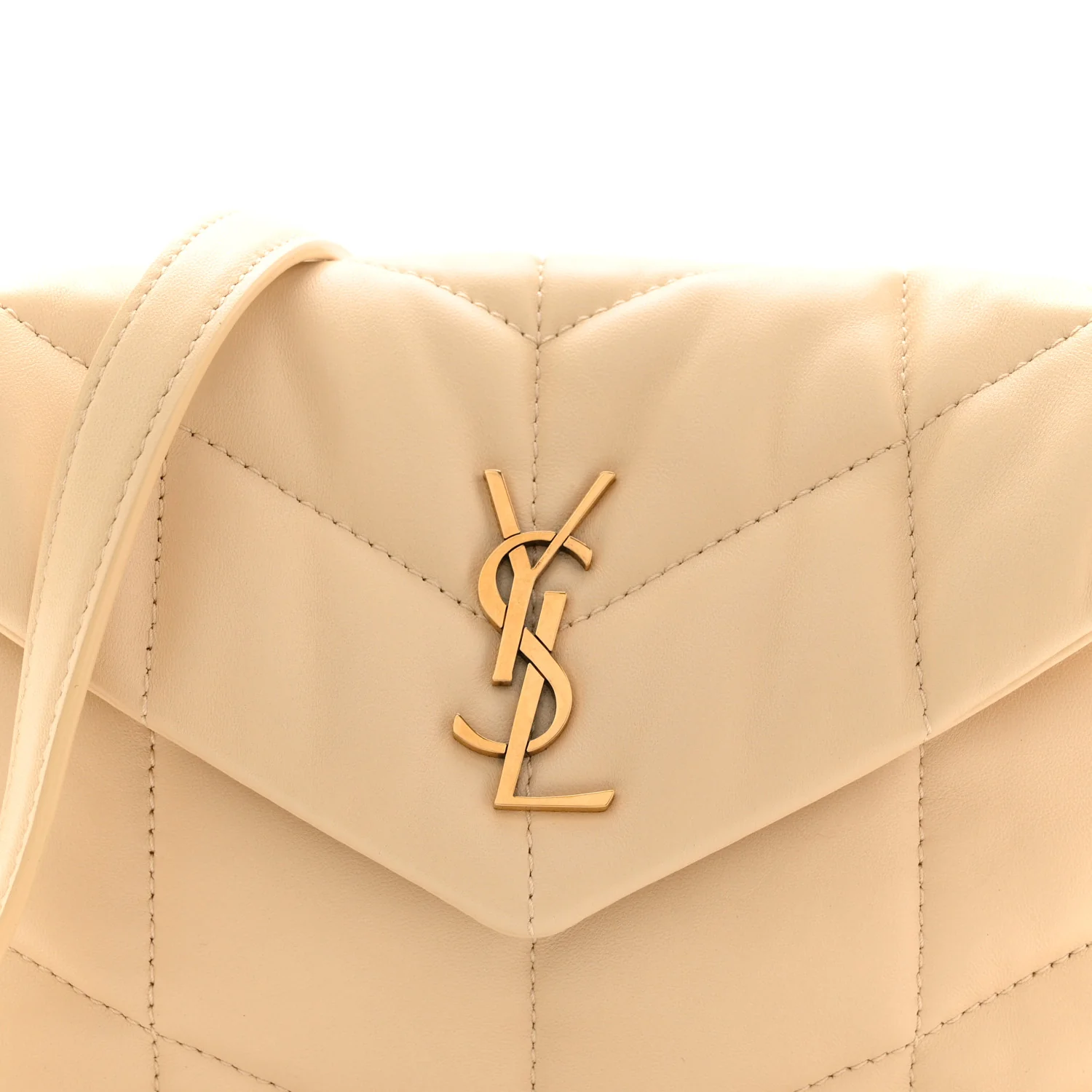 Lambskin Quilted Toy Loulou Puffer Monogram Chain Satchel Jaune Pale - Image 9