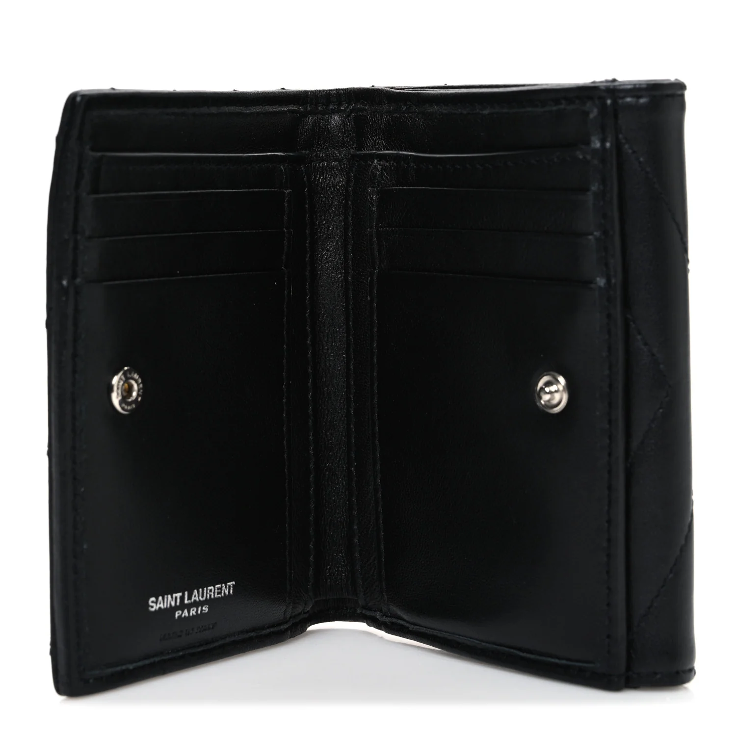 Lambskin Y Quilted Monogram Compact Loulou Wallet Black - Image 5