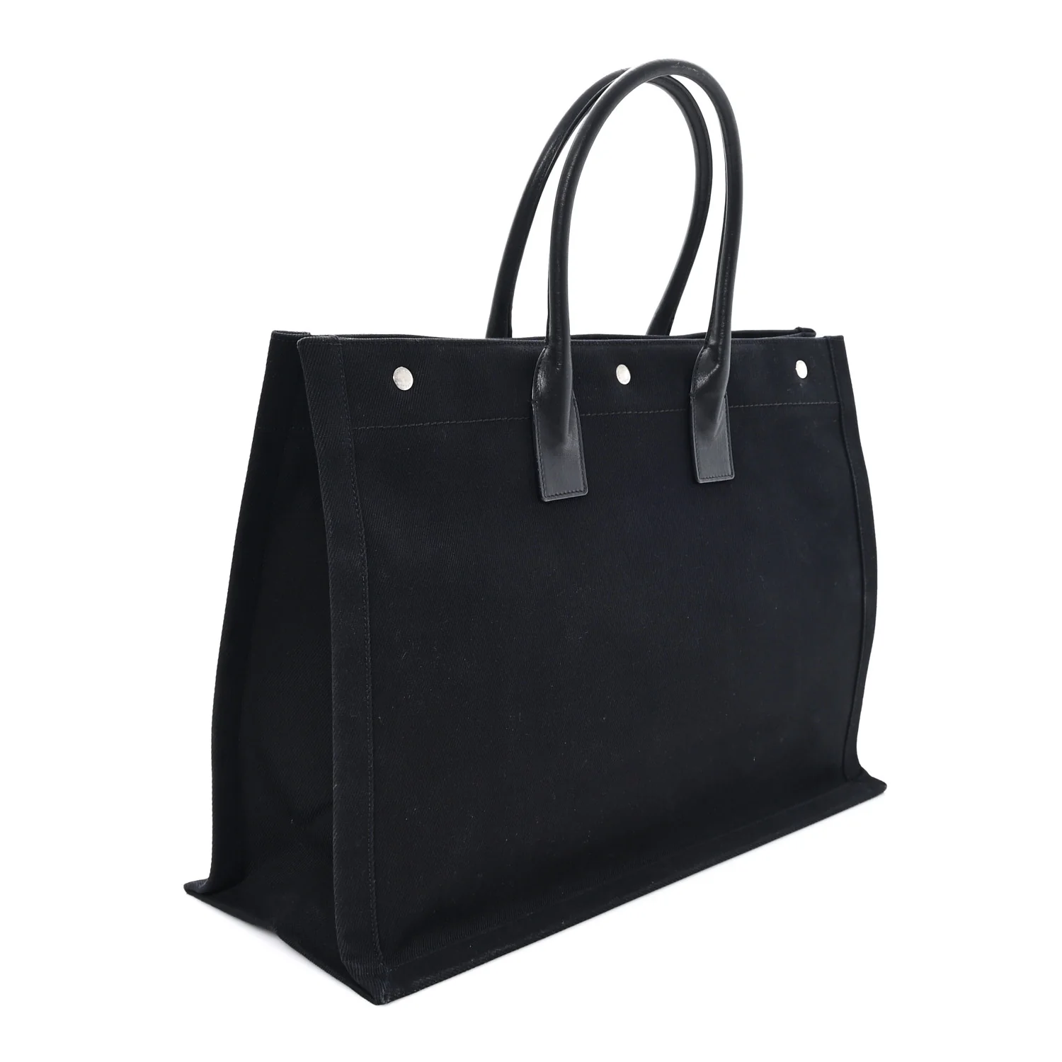 Linen Calfskin Rive Gauche Tote Black - Image 3