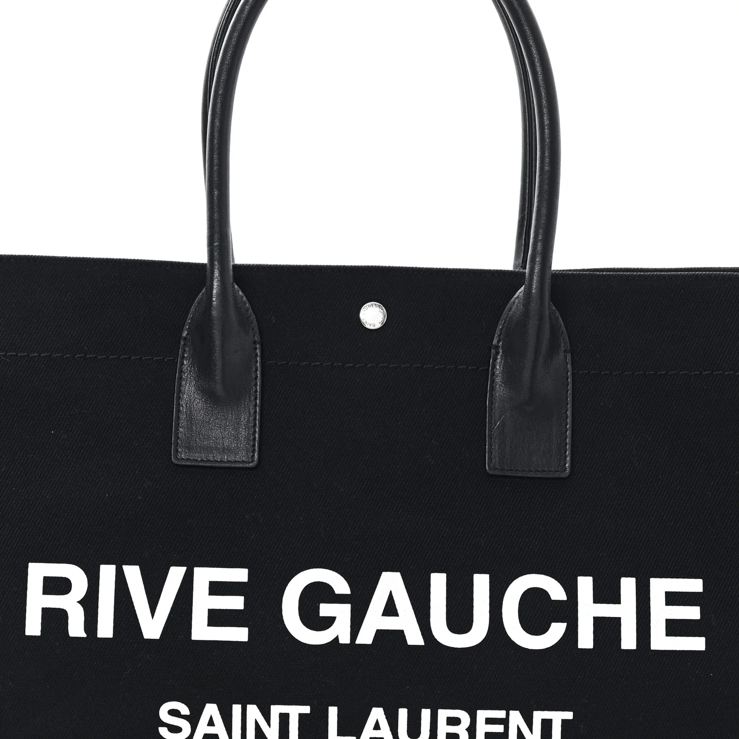 Linen Calfskin Rive Gauche Tote Black - Image 8
