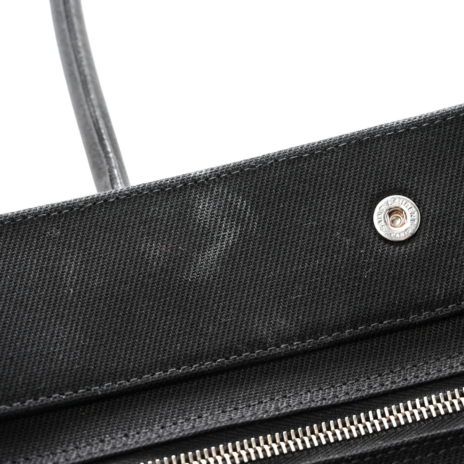 Linen Calfskin Rive Gauche Tote Black - Image 15