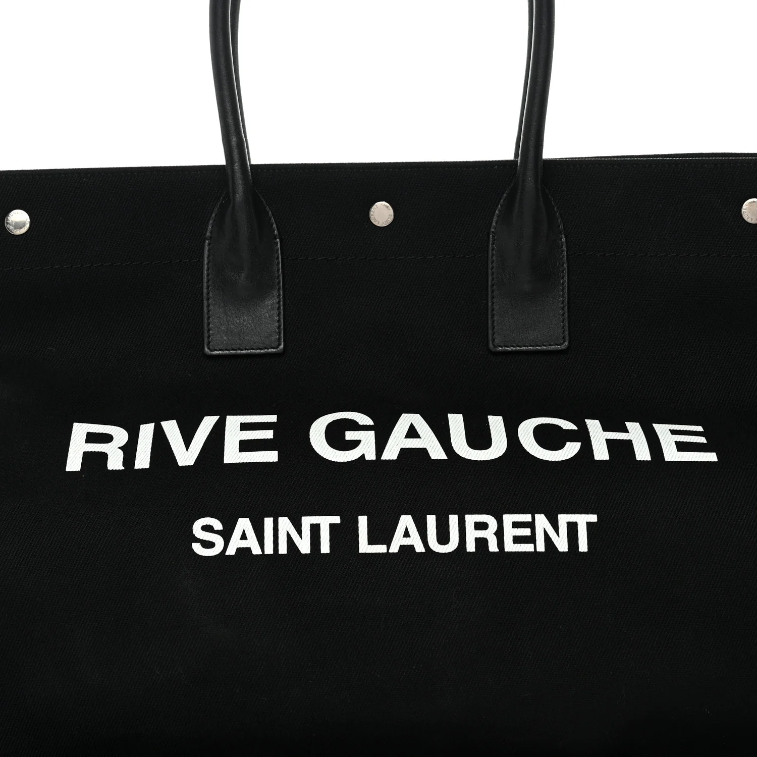 Linen Calfskin Rive Gauche Tote Black - Image 14