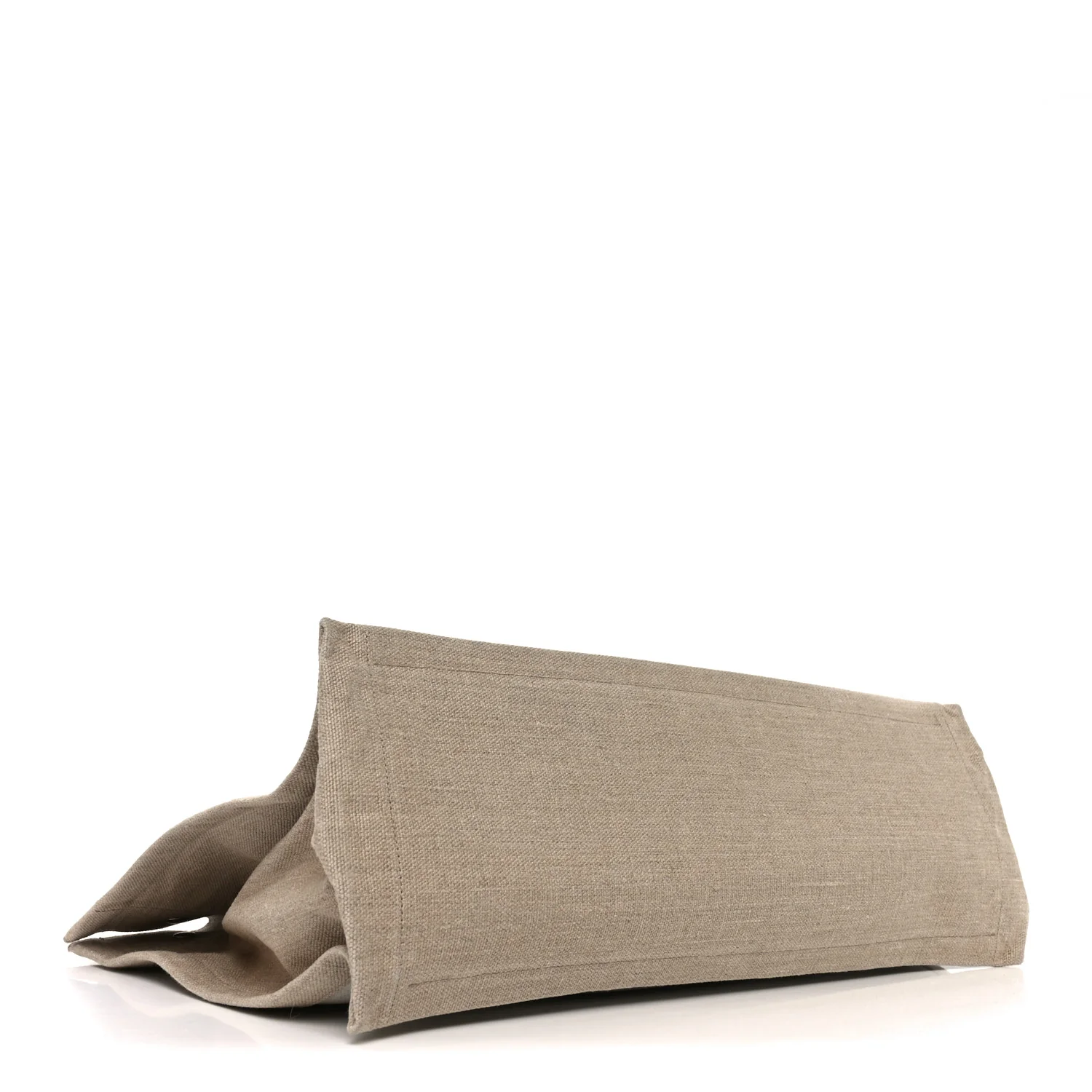 Linen Calfskin Rive Gauche Tote Greggio Natural - Image 4