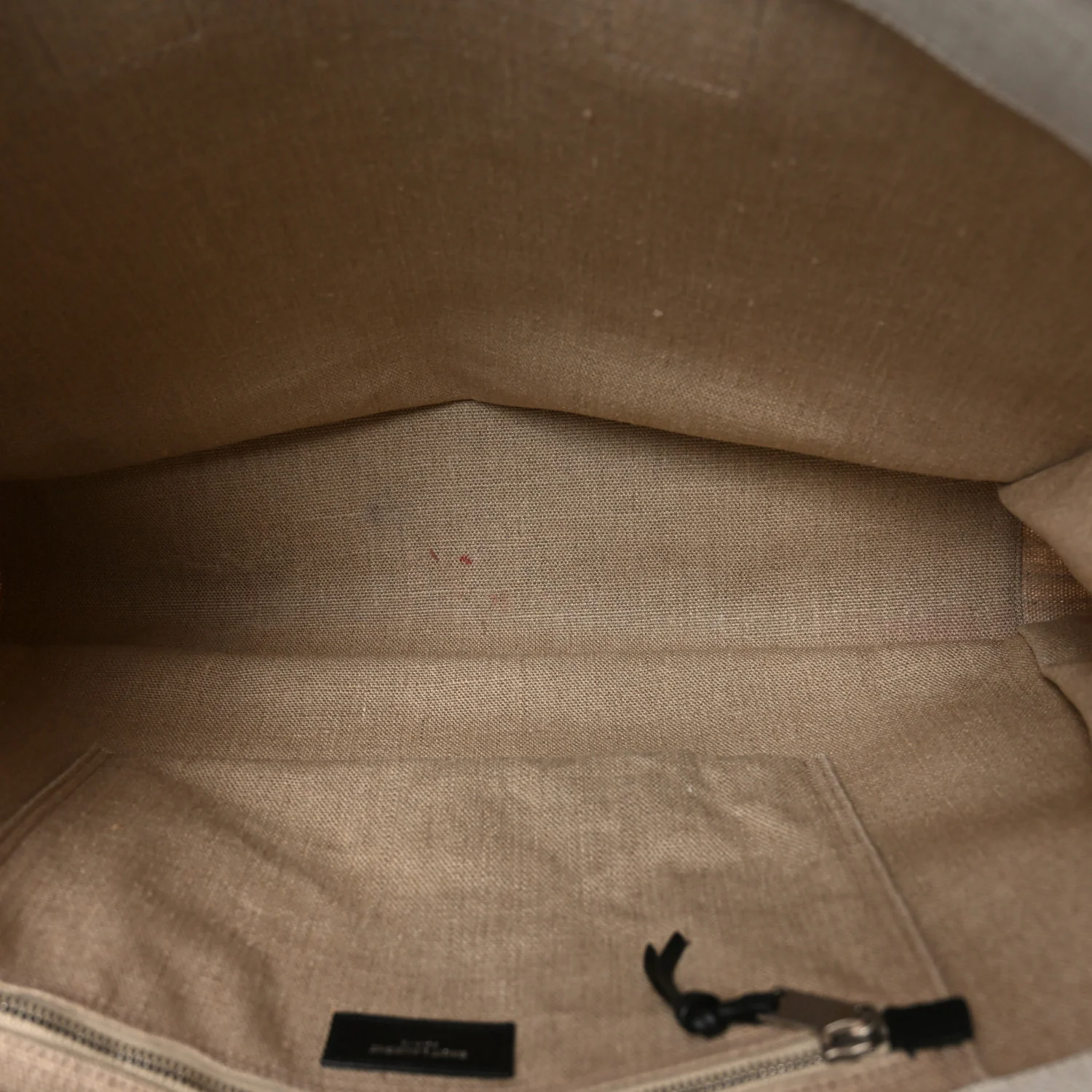 Linen Calfskin Rive Gauche Tote Greggio Natural - Image 5