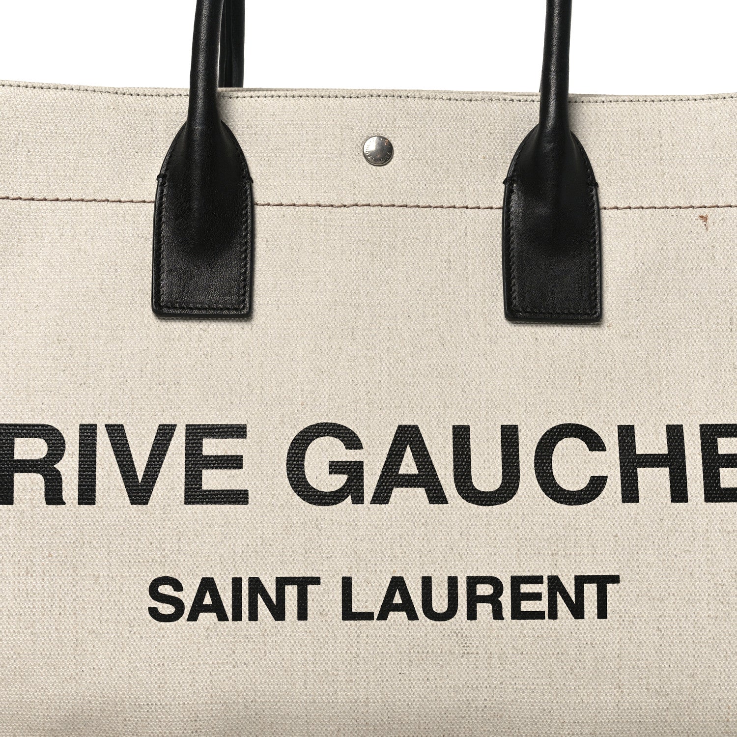 Linen Calfskin Rive Gauche Tote Greggio Natural - Image 8