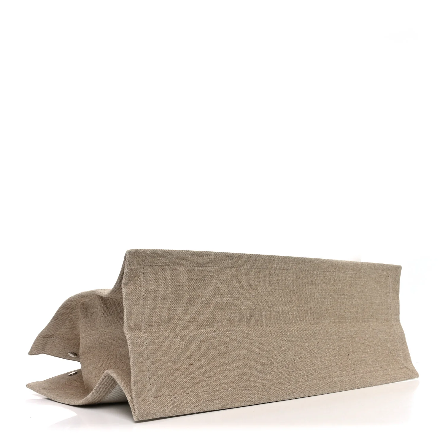 Linen Calfskin Rive Gauche Tote Optic White - Image 4
