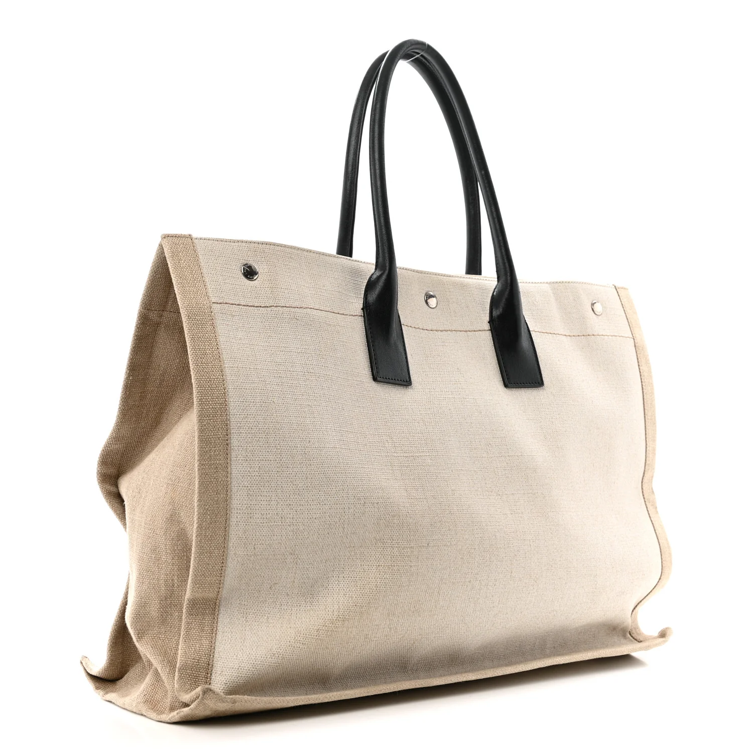 Linen Calfskin Rive Gauche Tote Optic White - Image 3